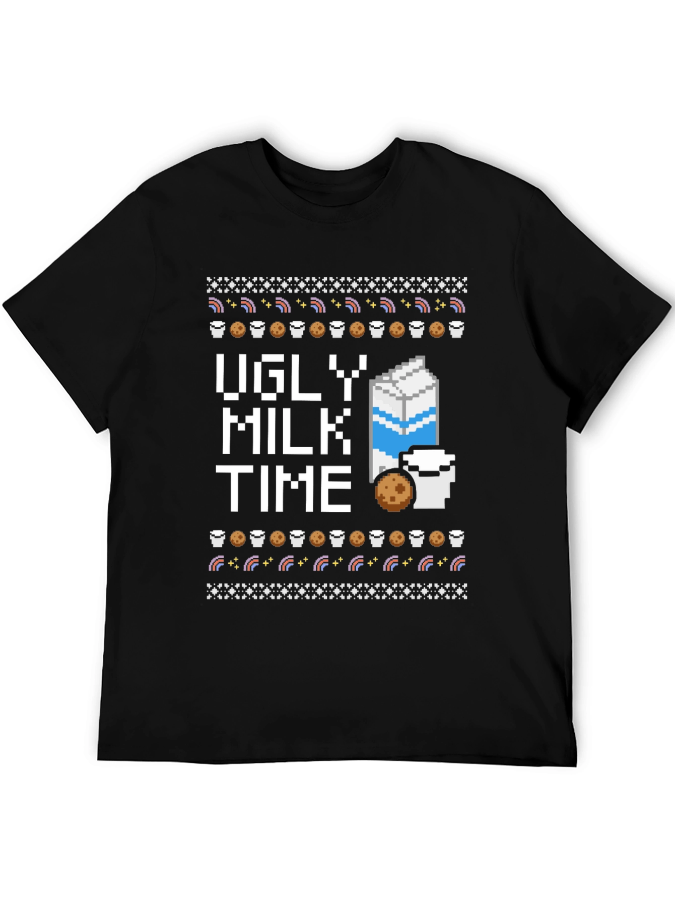 Ugly Milk Time Black T-Shirt - Cookie Lover