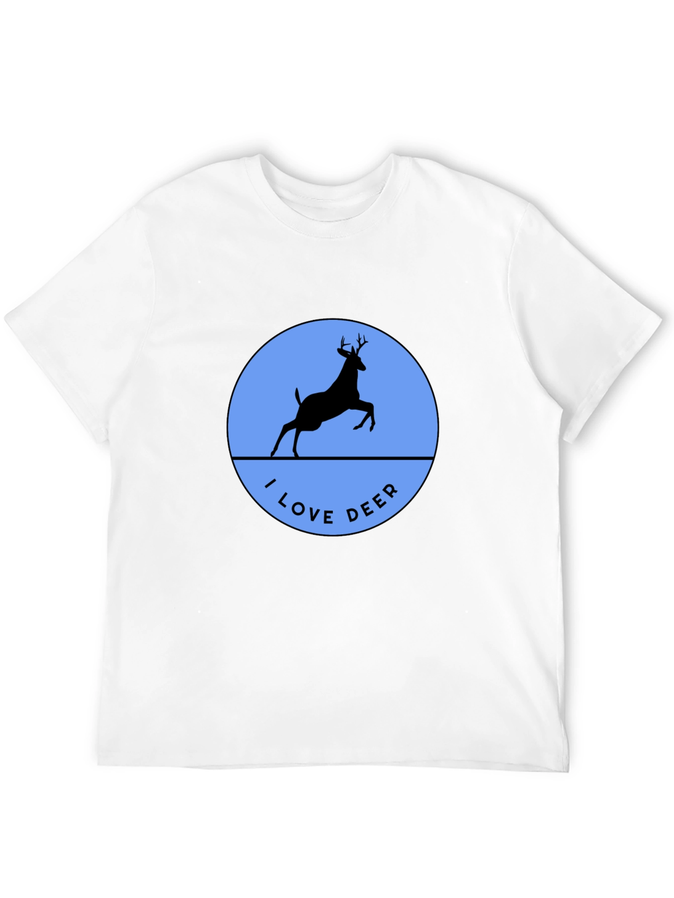 I Love Deer T-Shirt - Black Crew Neck