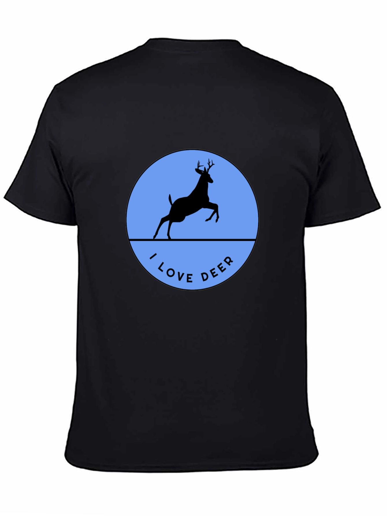 I Love Deer T-Shirt - Black Crew Neck