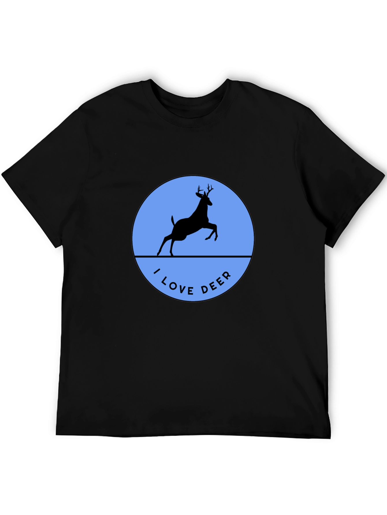 I Love Deer T-Shirt - Black Crew Neck