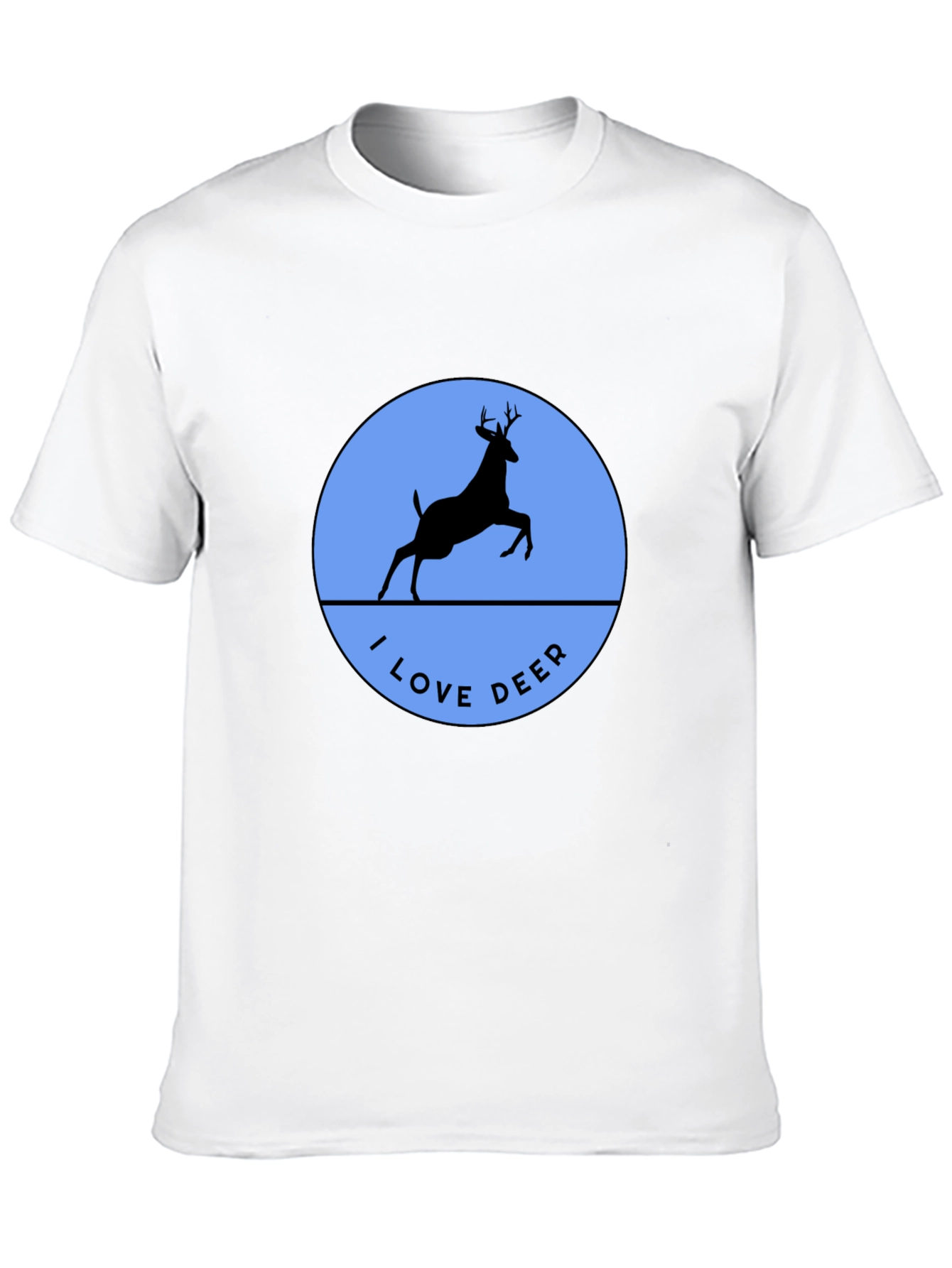 I Love Deer T-Shirt - Black Crew Neck