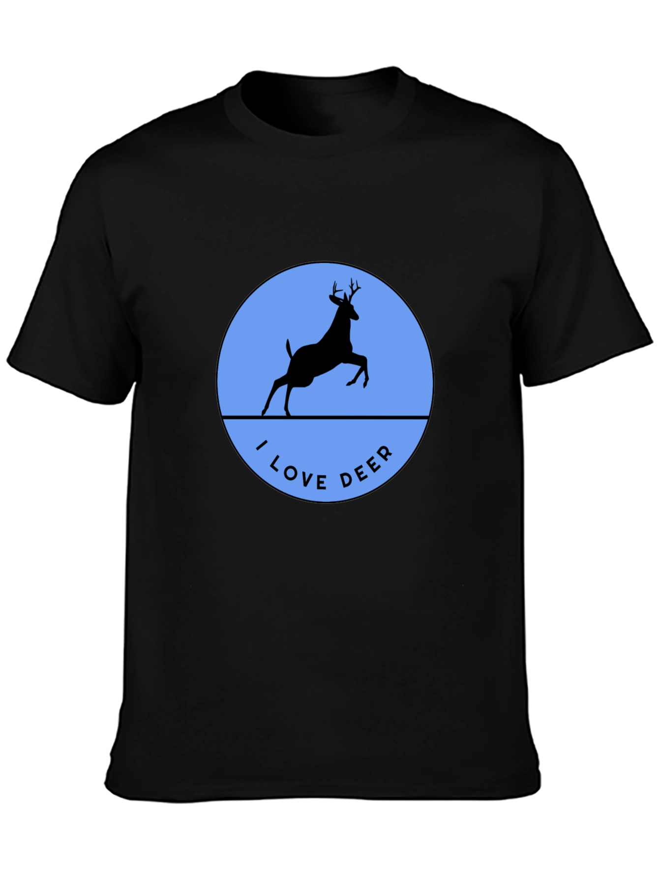 I Love Deer T-Shirt - Black Crew Neck
