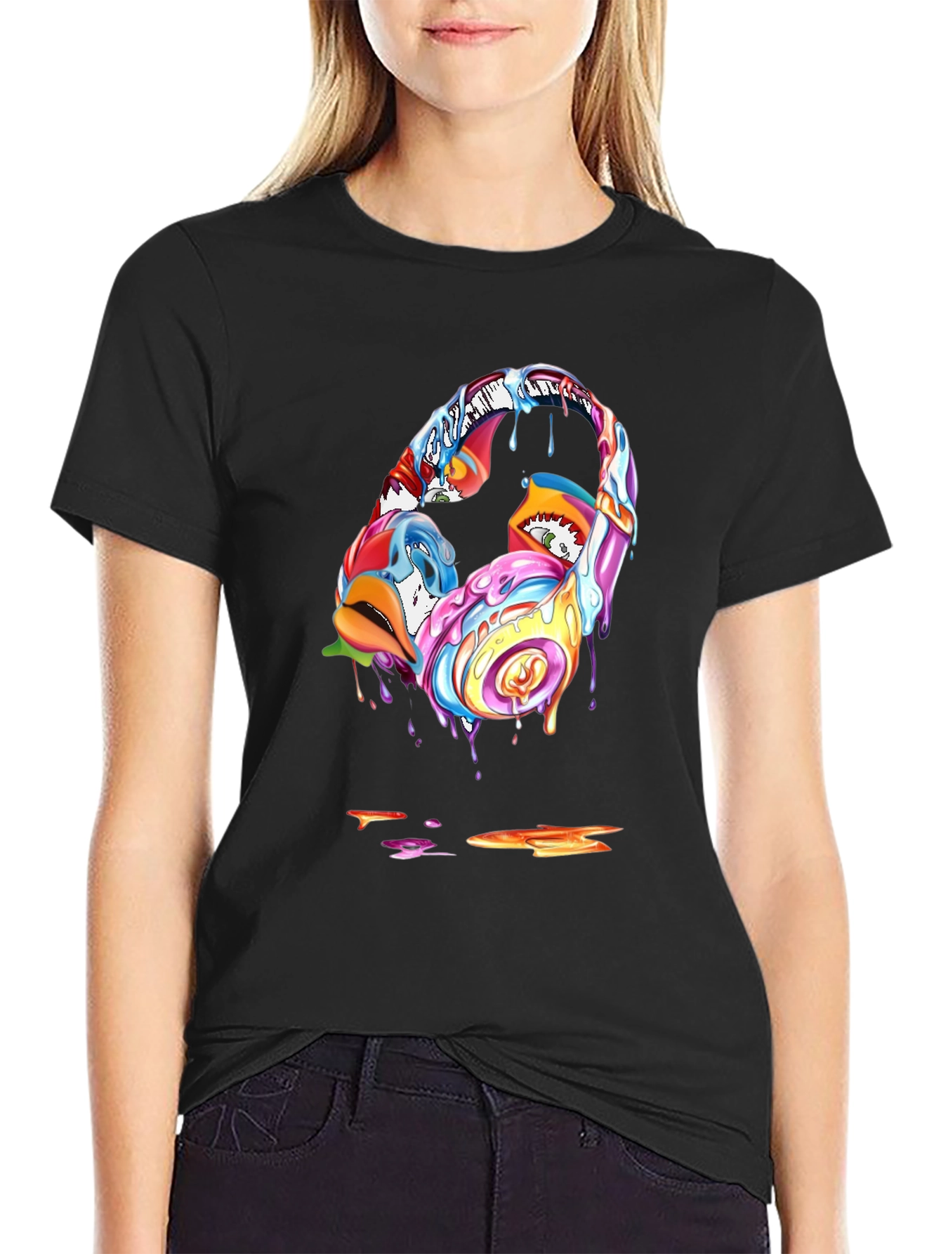 Vivid Drip Headphones Graphic Tee - Black