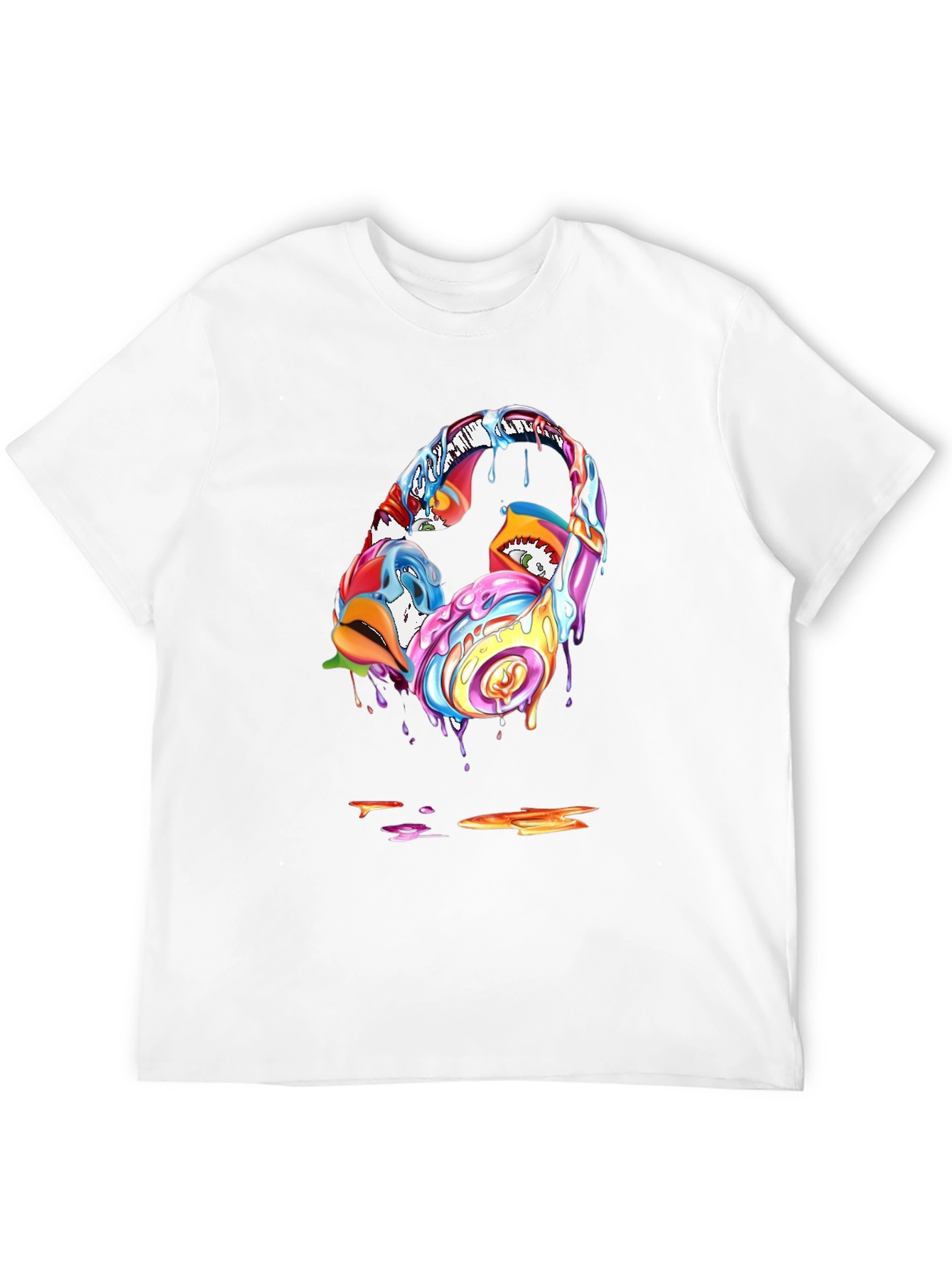 Vivid Drip Headphones Graphic Tee - Black