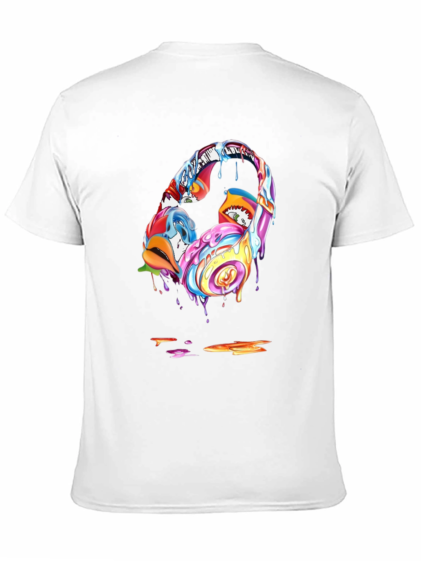 Vivid Drip Headphones Graphic Tee - Black