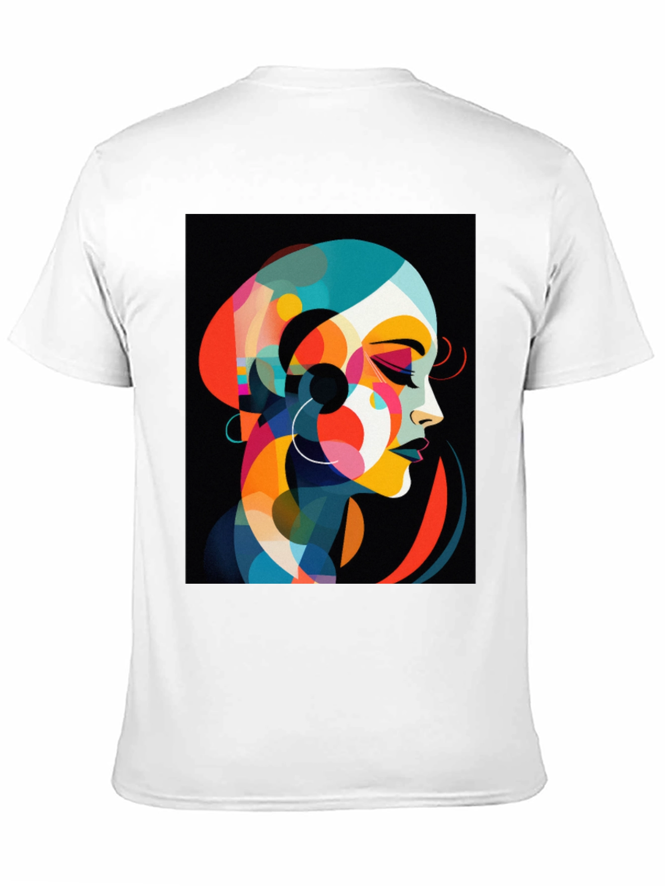 Abstract Woman Graphic Tee - Stylish Black T-Shirt