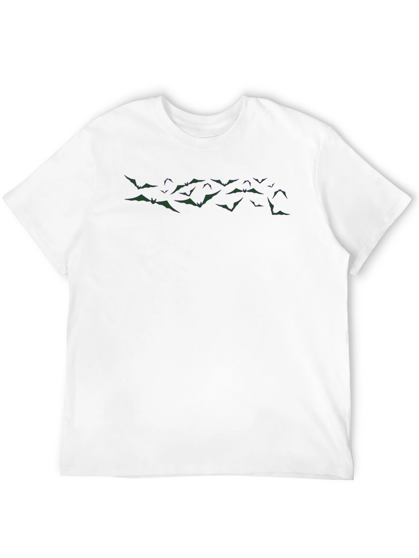 Bat Print Crew Neck Tee - Modern Graphic Shirt