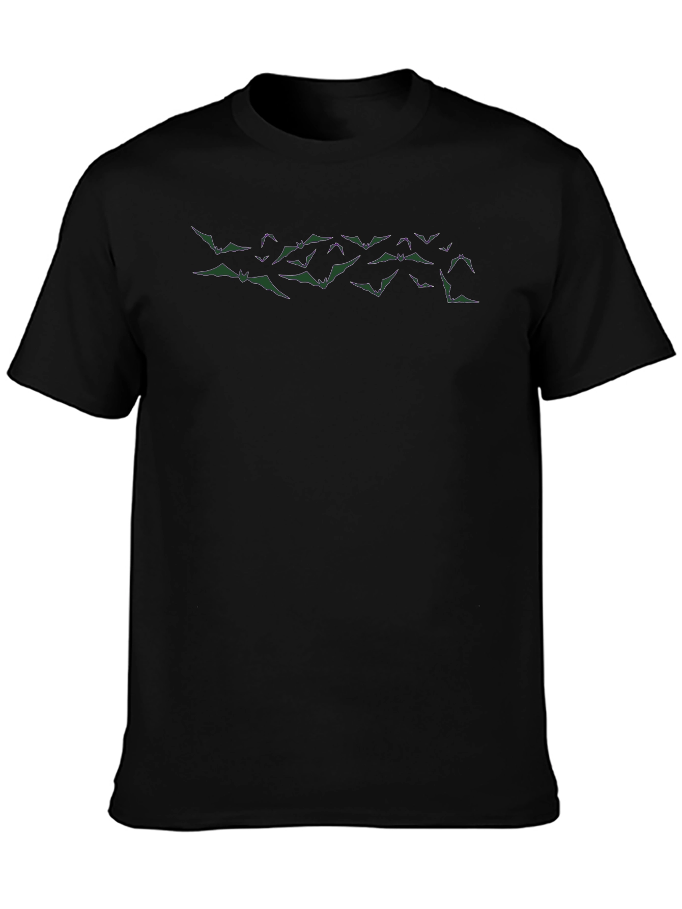 Bat Print Crew Neck Tee - Modern Graphic Shirt