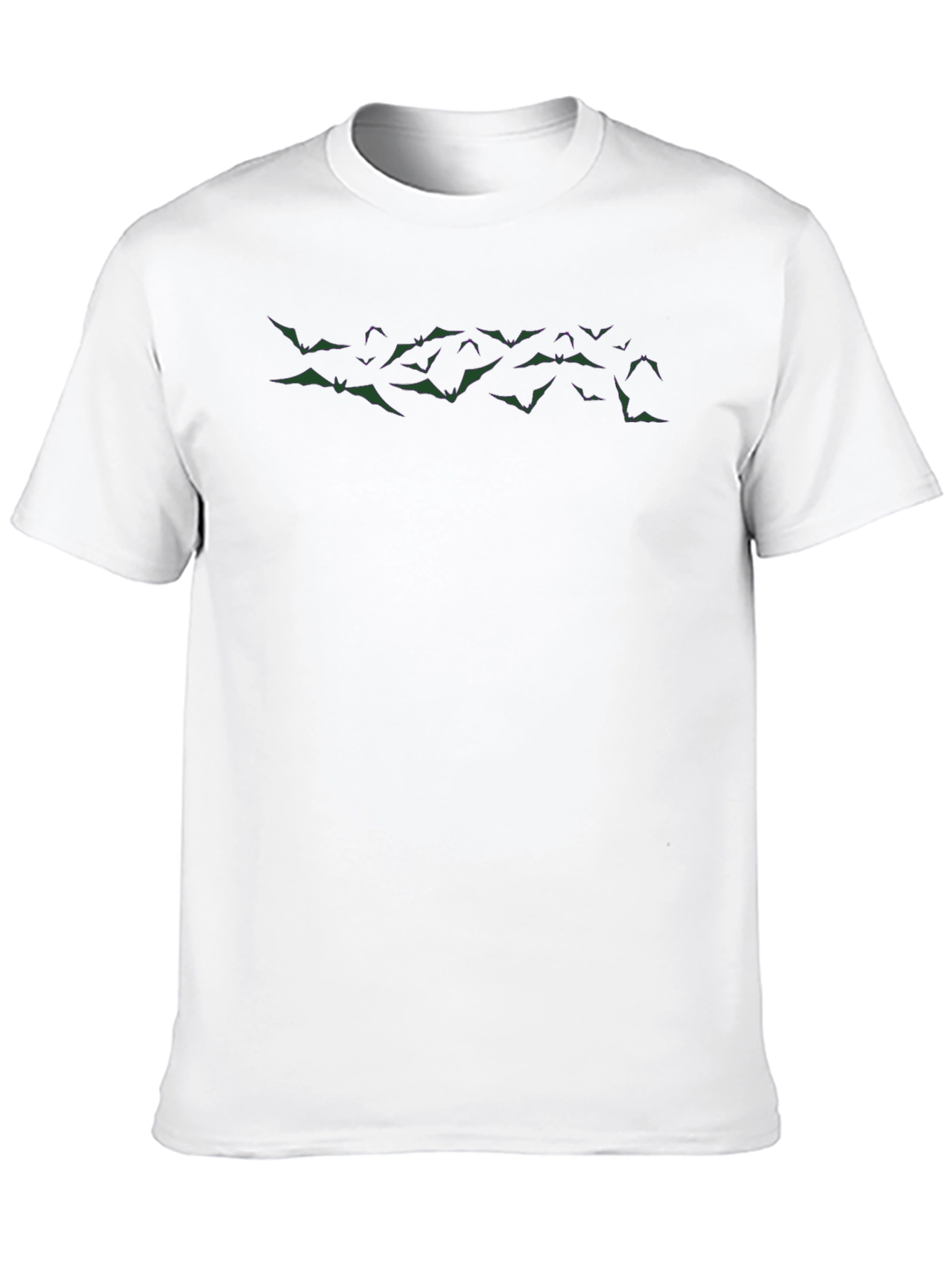 Bat Print Crew Neck Tee - Modern Graphic Shirt