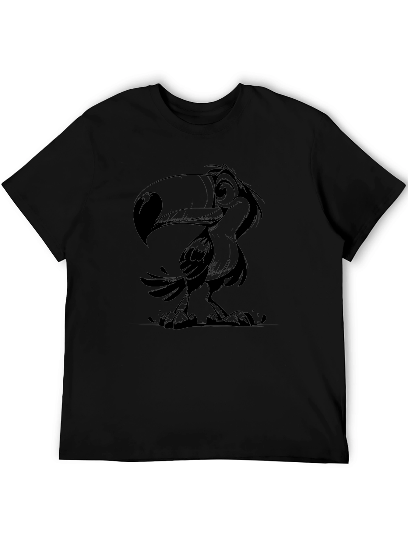 Toucan Graphic Print Black T-Shirt