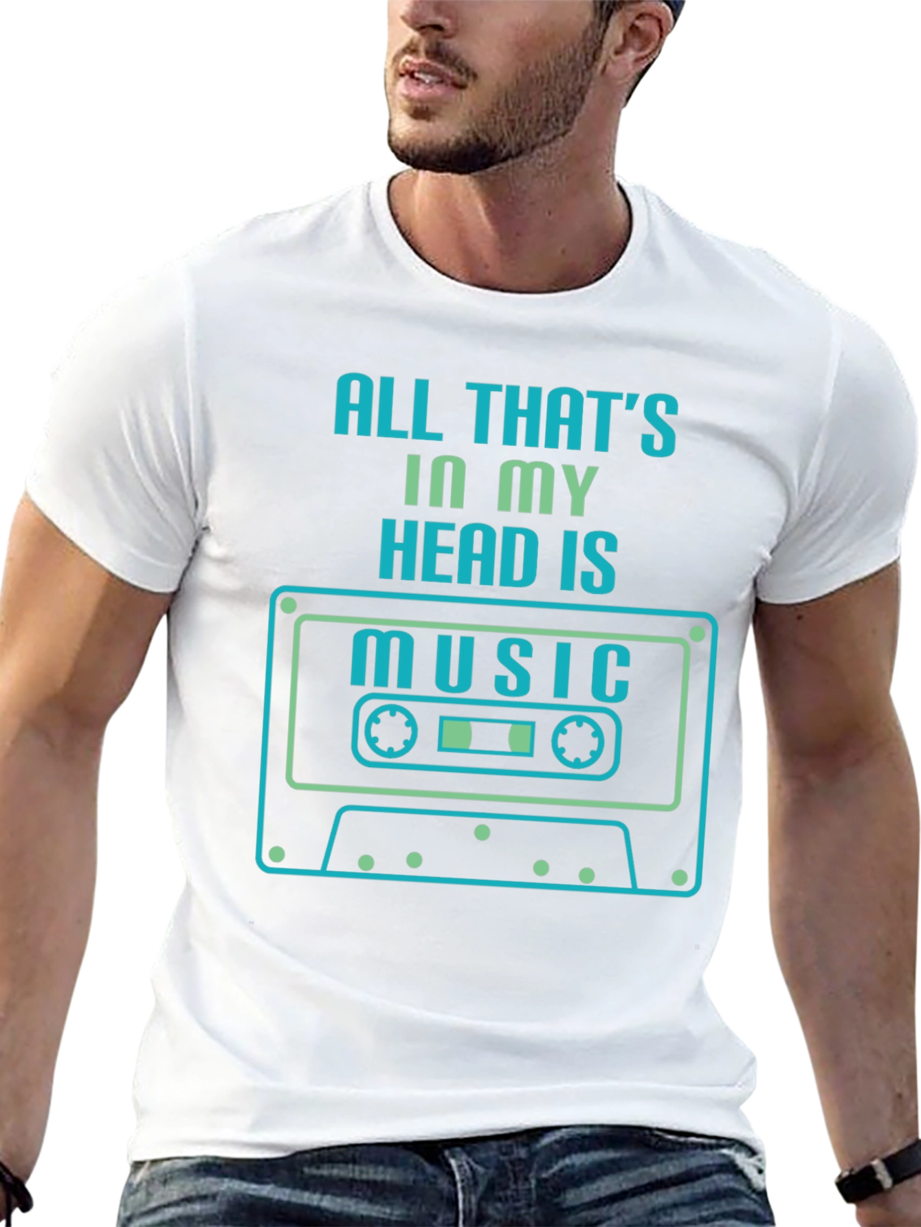 Music Head T-Shirt - Retro Cassette Design