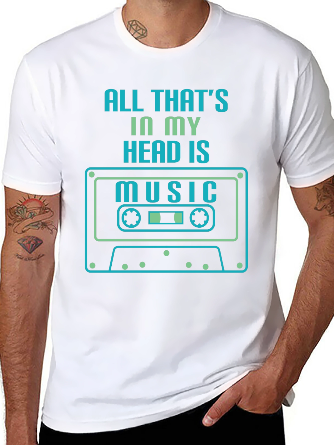 Music Head T-Shirt - Retro Cassette Design