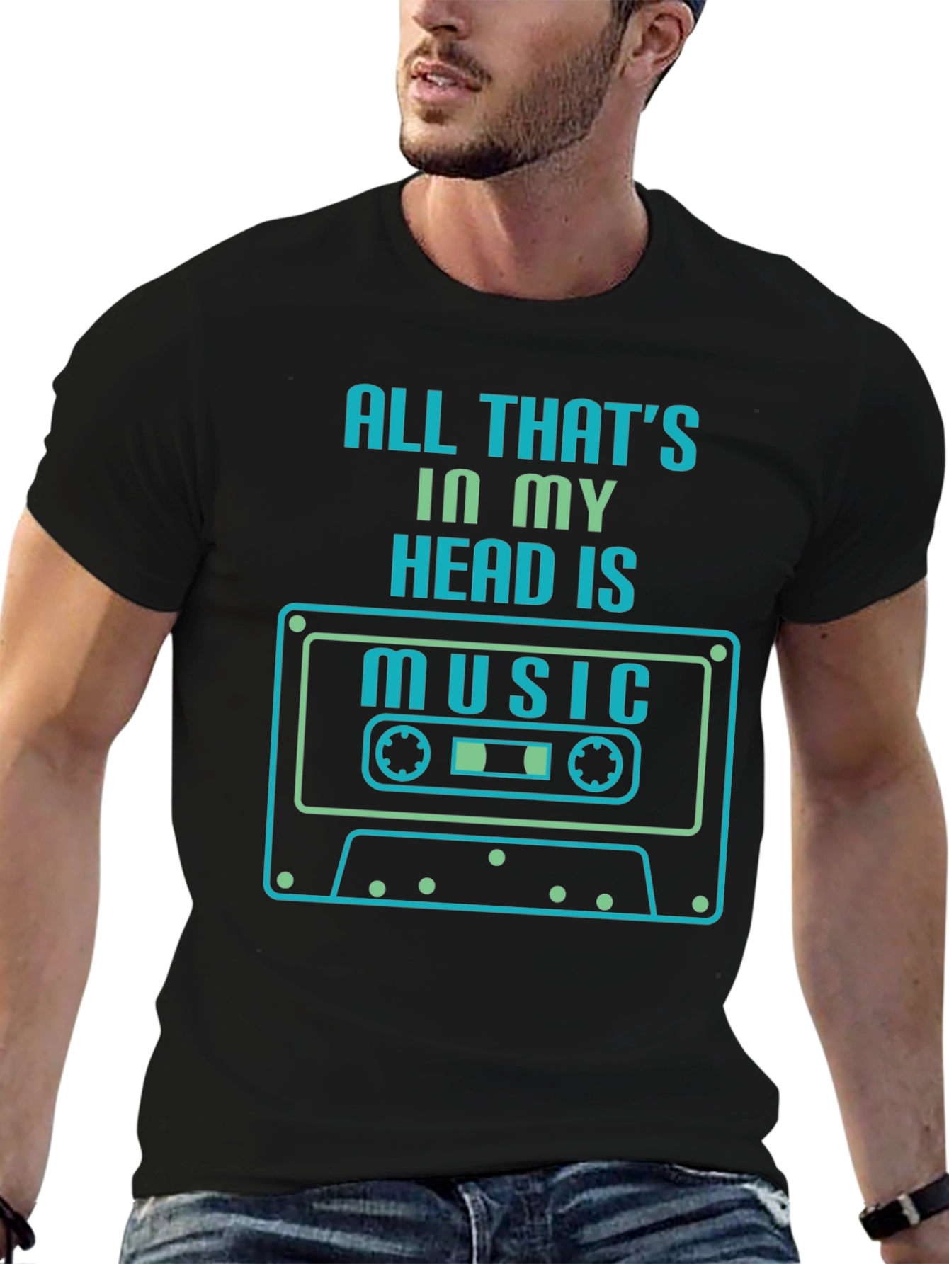 Music Head T-Shirt - Retro Cassette Design