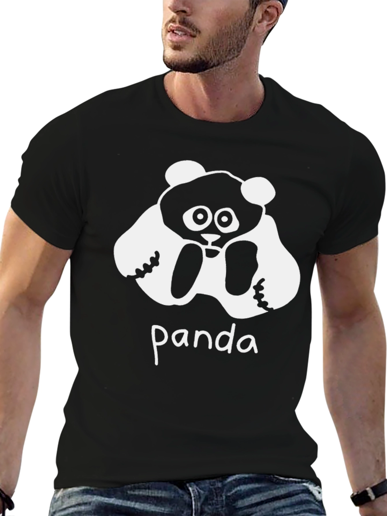 Panda Graphic Black T-Shirt - Casual Wear