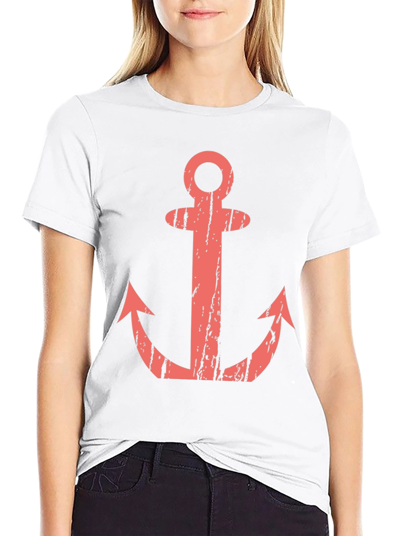 Anchor Graphic T-Shirt - Black Casual Tee