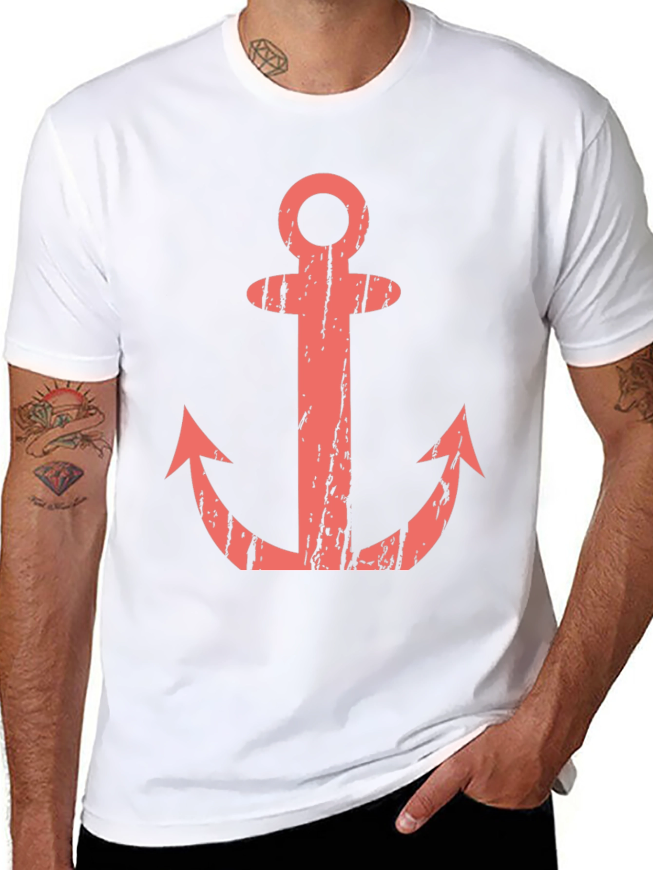 Anchor Graphic T-Shirt - Black Casual Tee