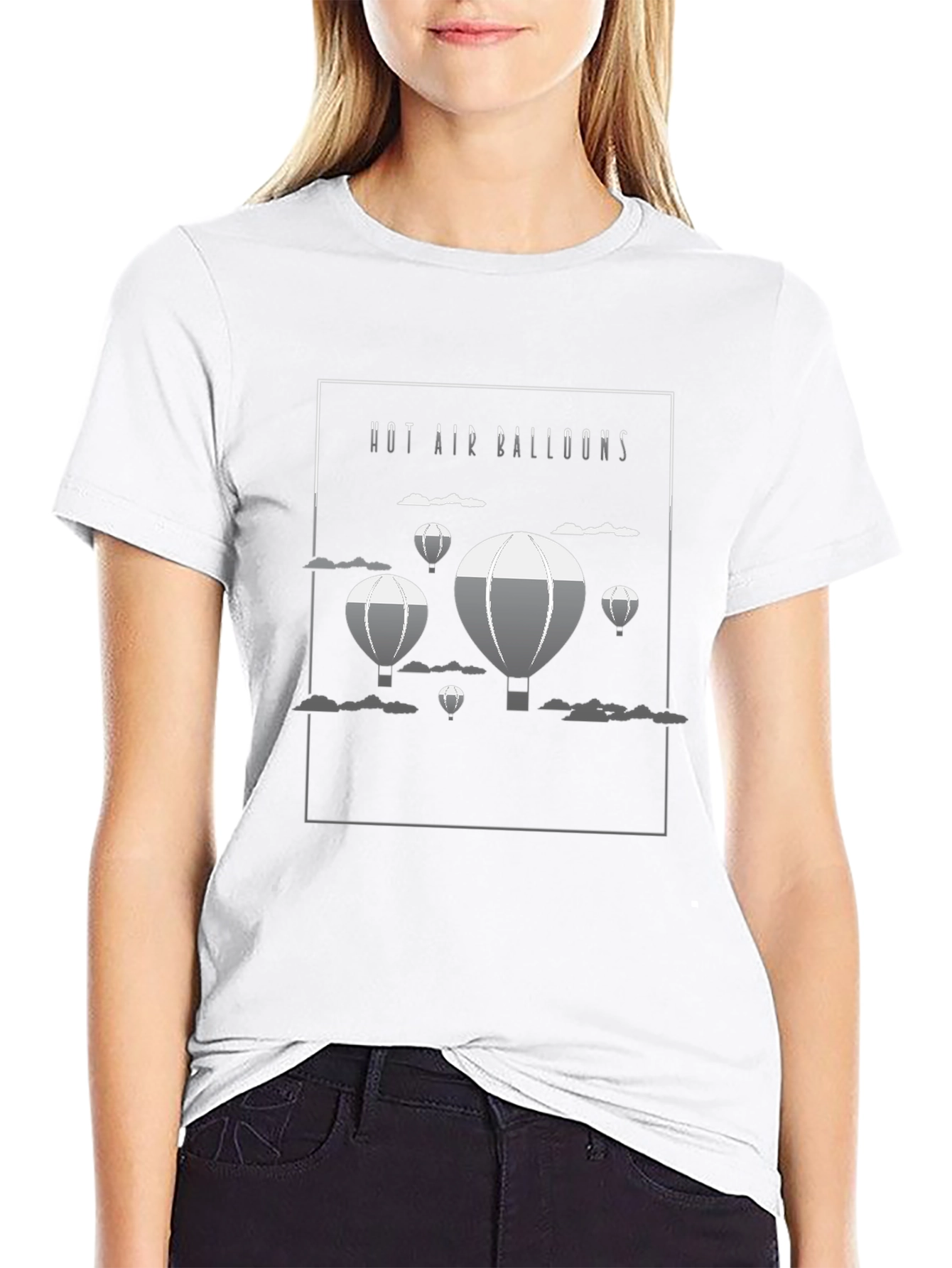 Hot Air Balloon Graphic Print T-Shirt