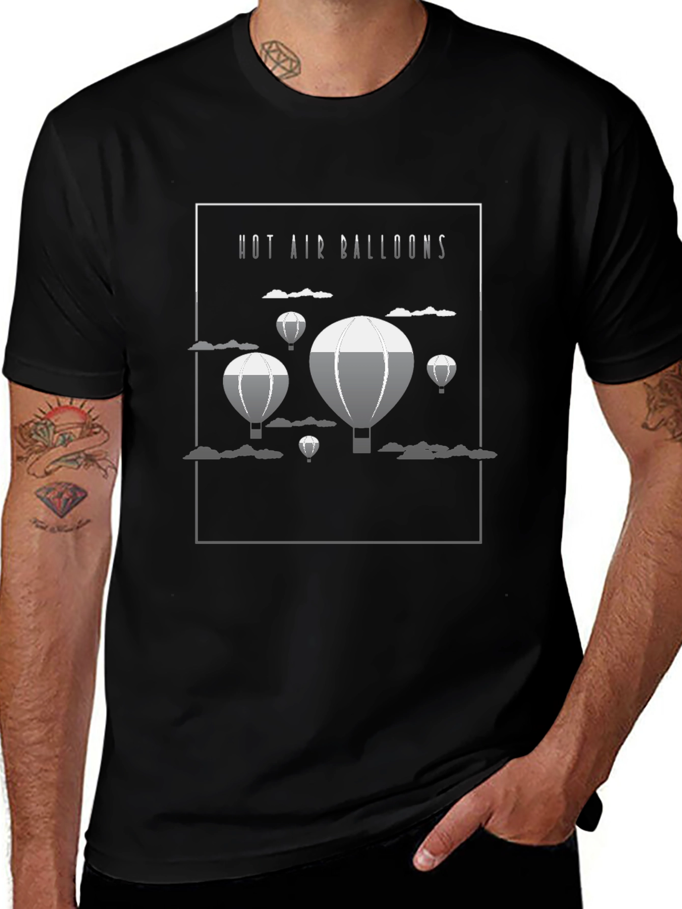 Hot Air Balloon Graphic Print T-Shirt
