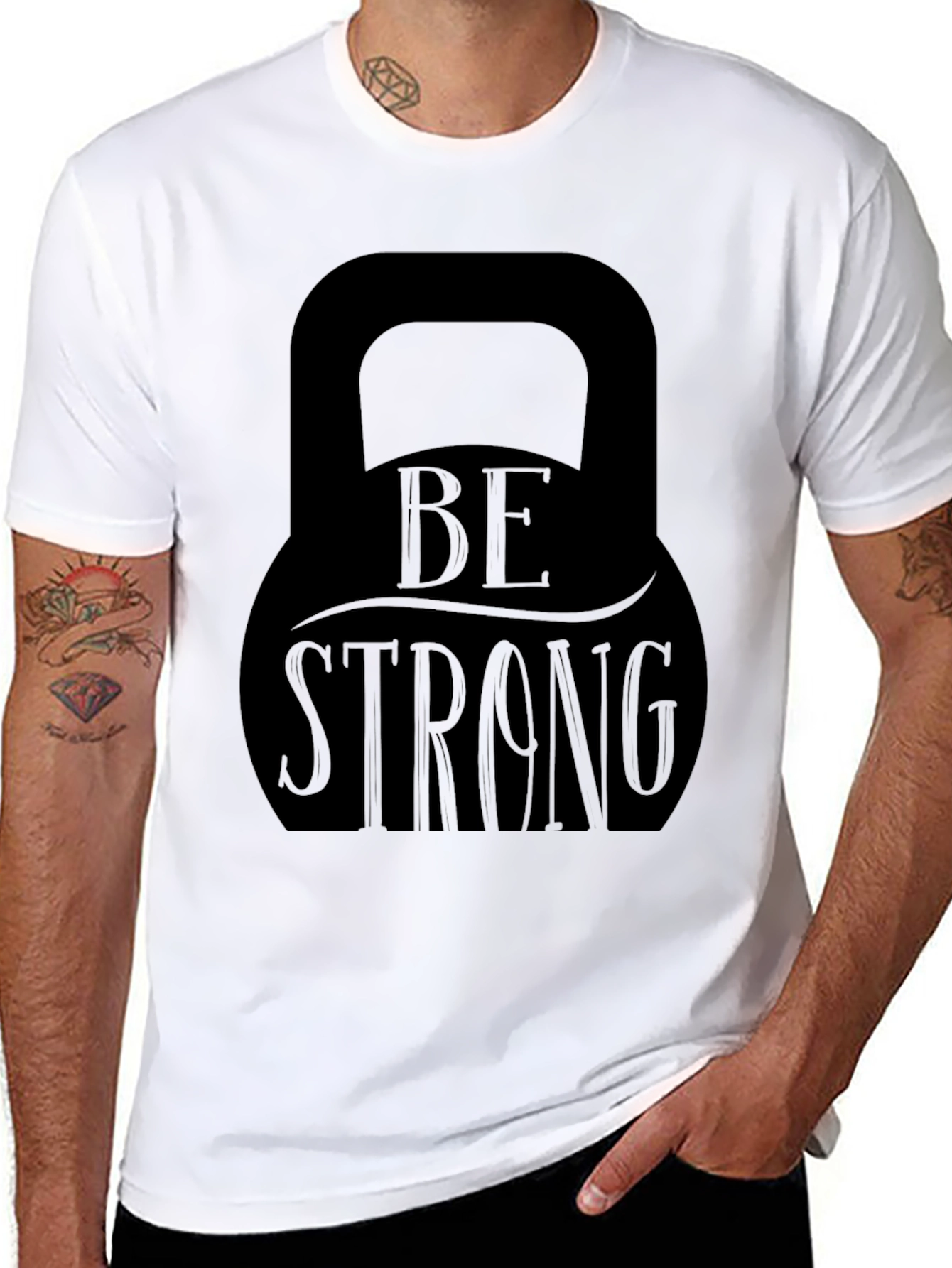 Be Strong Kettlebell Graphic T-Shirt - Fitness Apparel
