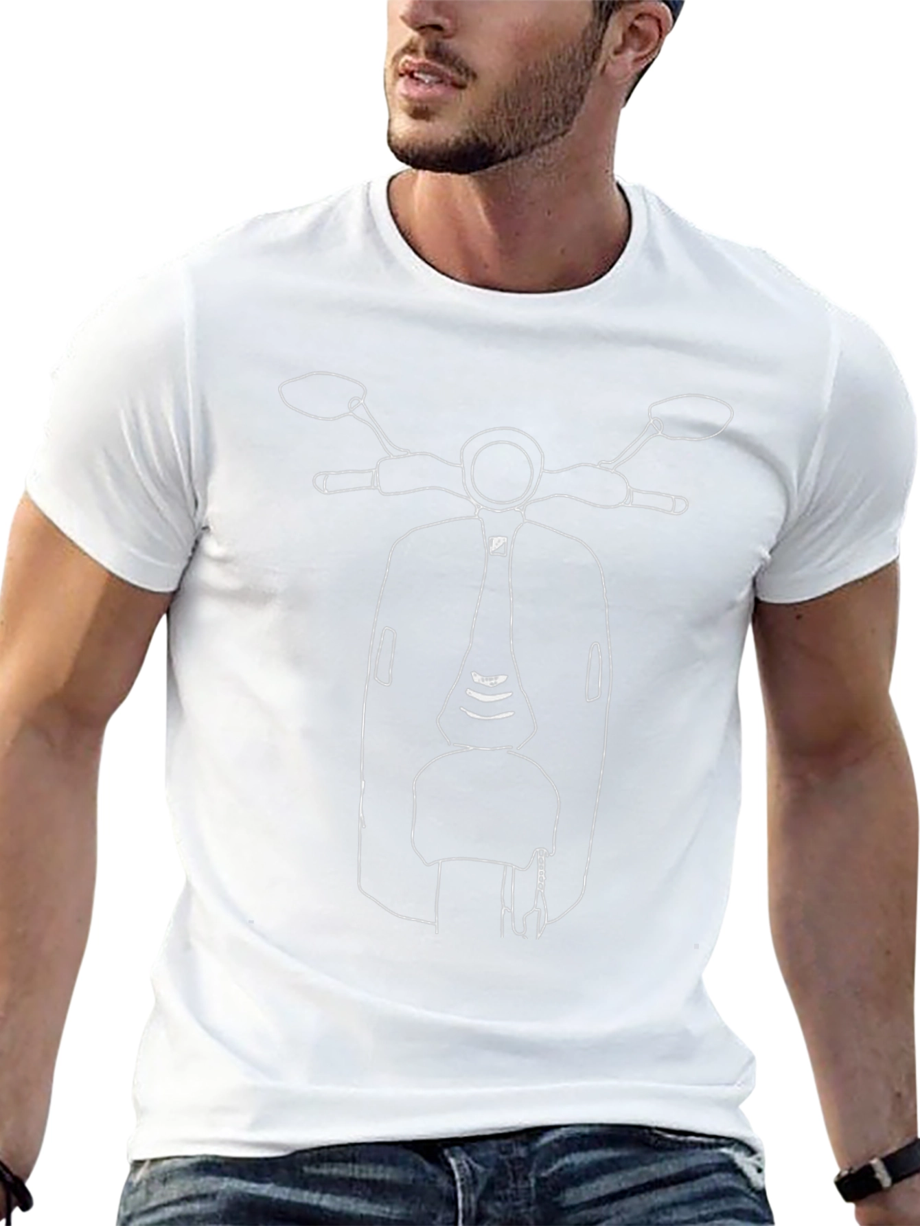 Cool Black T-Shirt with Scooter Graphic