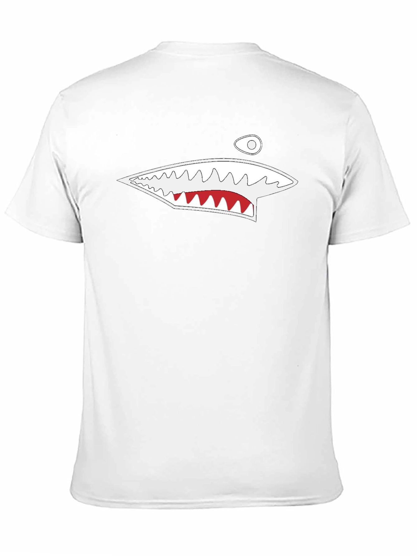 Shark Mouth Graphic Tee - Black Cotton T-Shirt
