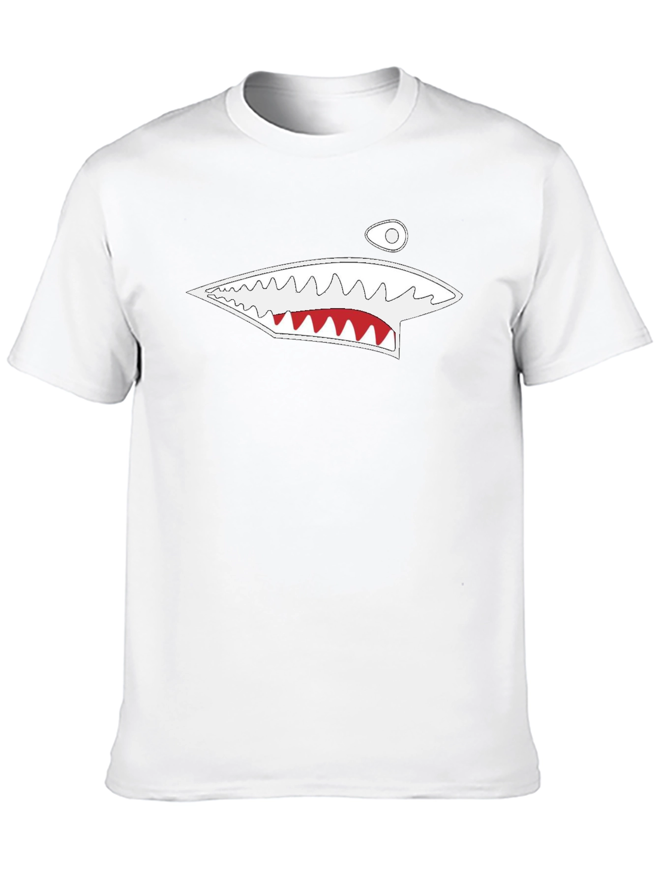 Shark Mouth Graphic Tee - Black Cotton T-Shirt