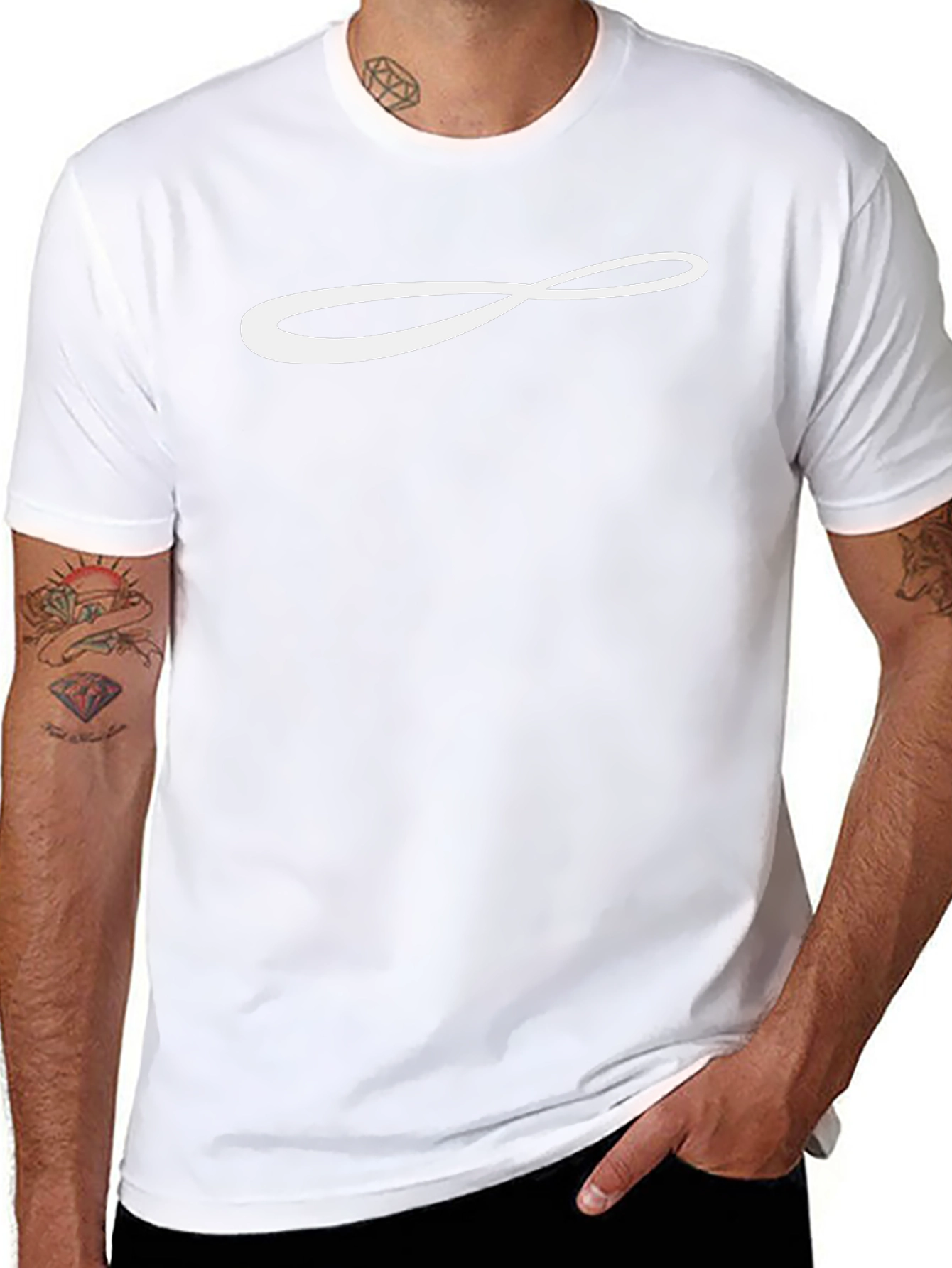 Black T-Shirt with Infinity Symbol Graphic Print