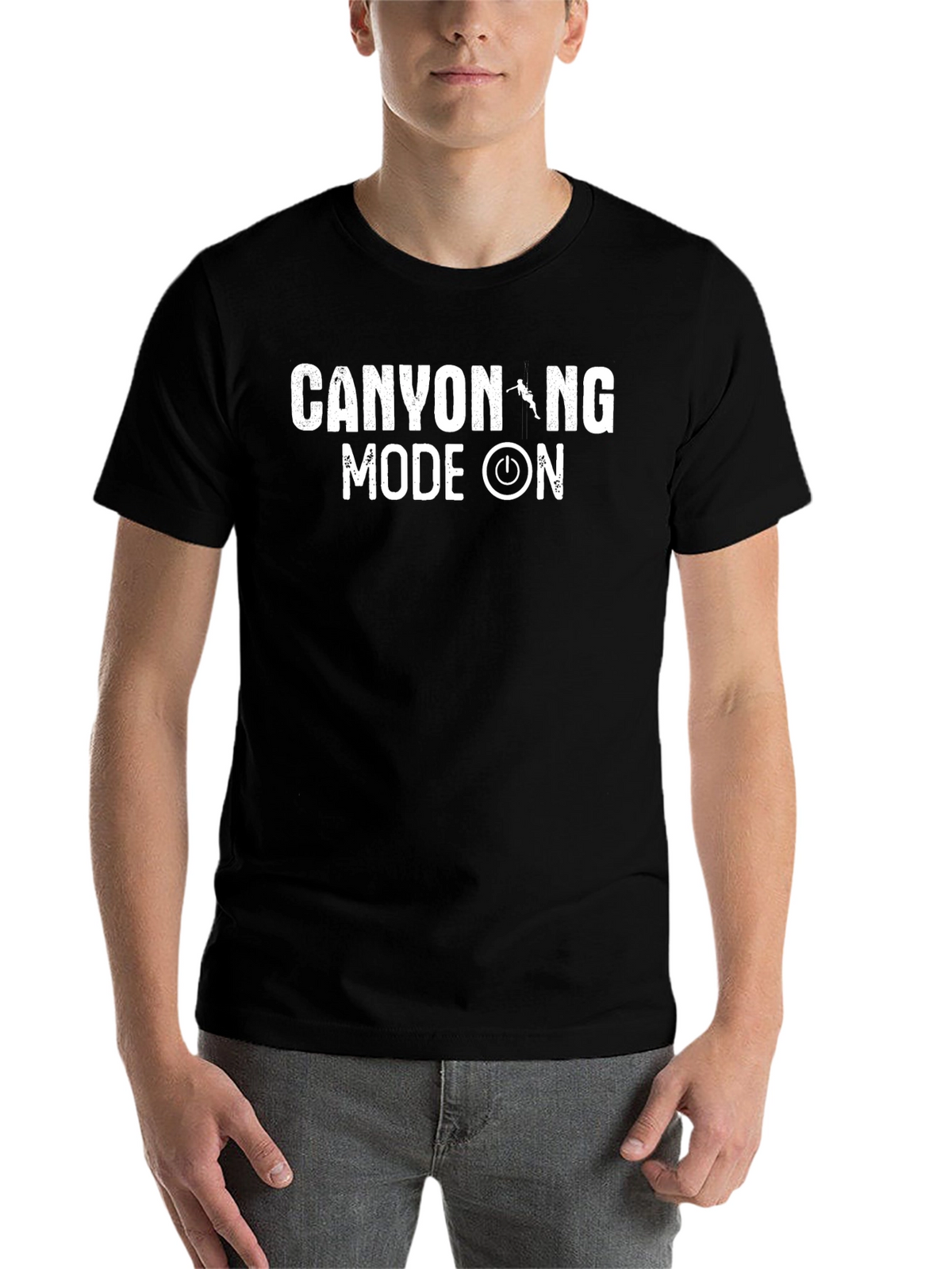 Canyoning Mode ON Black Graphic T-Shirt