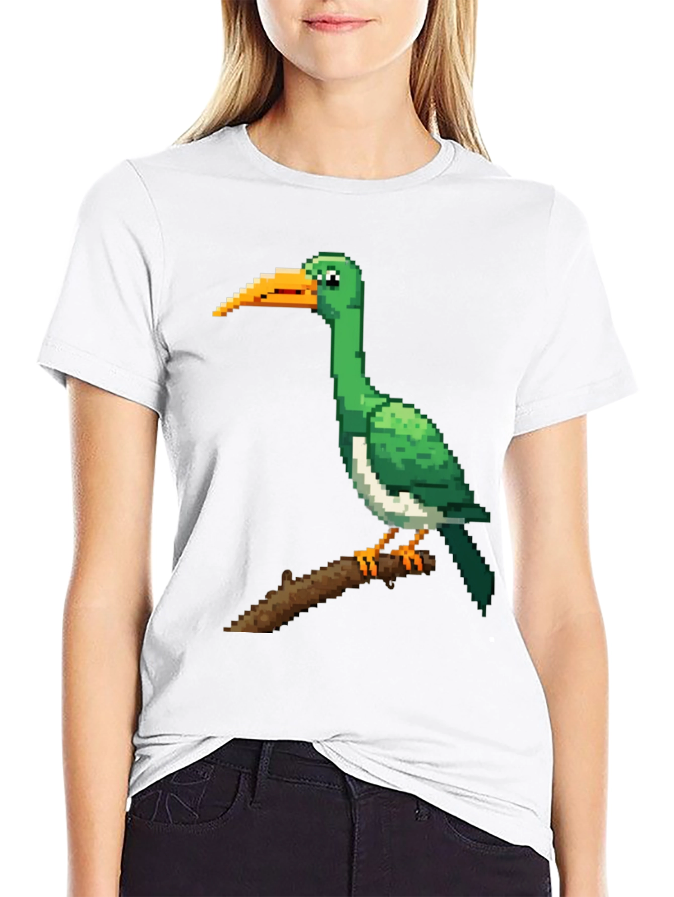 Pixel Bird Tee - Retro Gaming Style Black T-Shirt