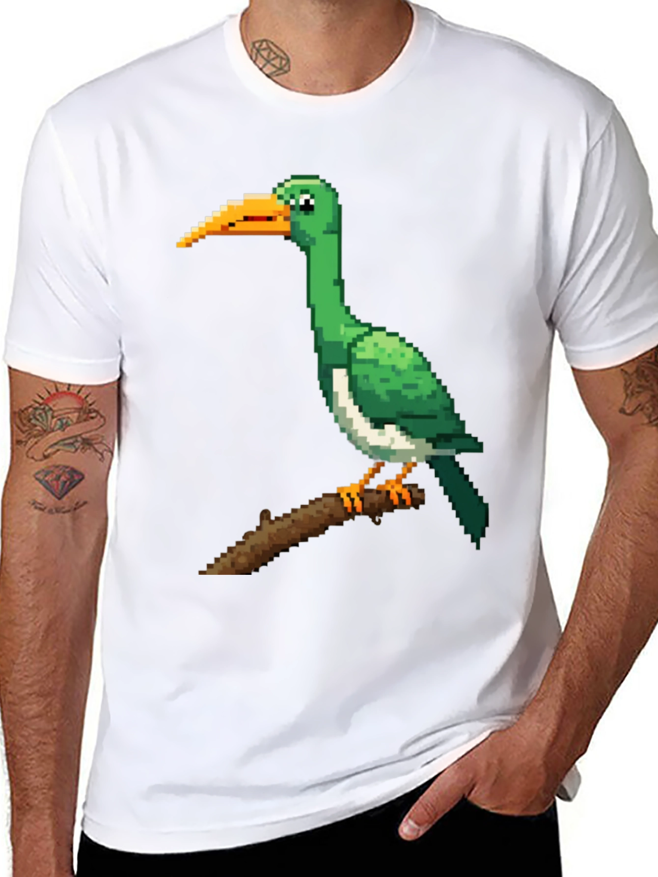 Pixel Bird Tee - Retro Gaming Style Black T-Shirt