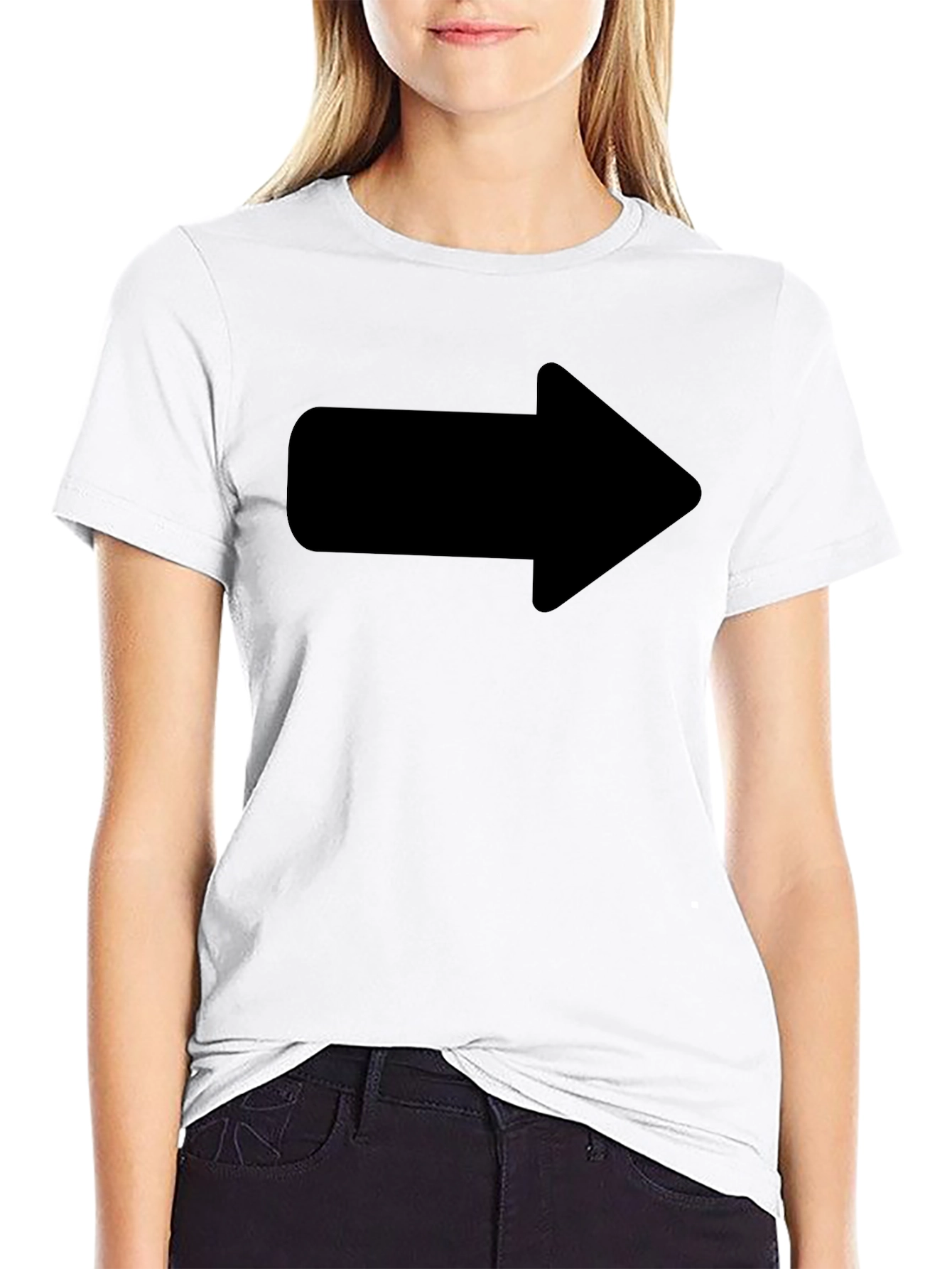 Black T-Shirt with Arrow Graphic
