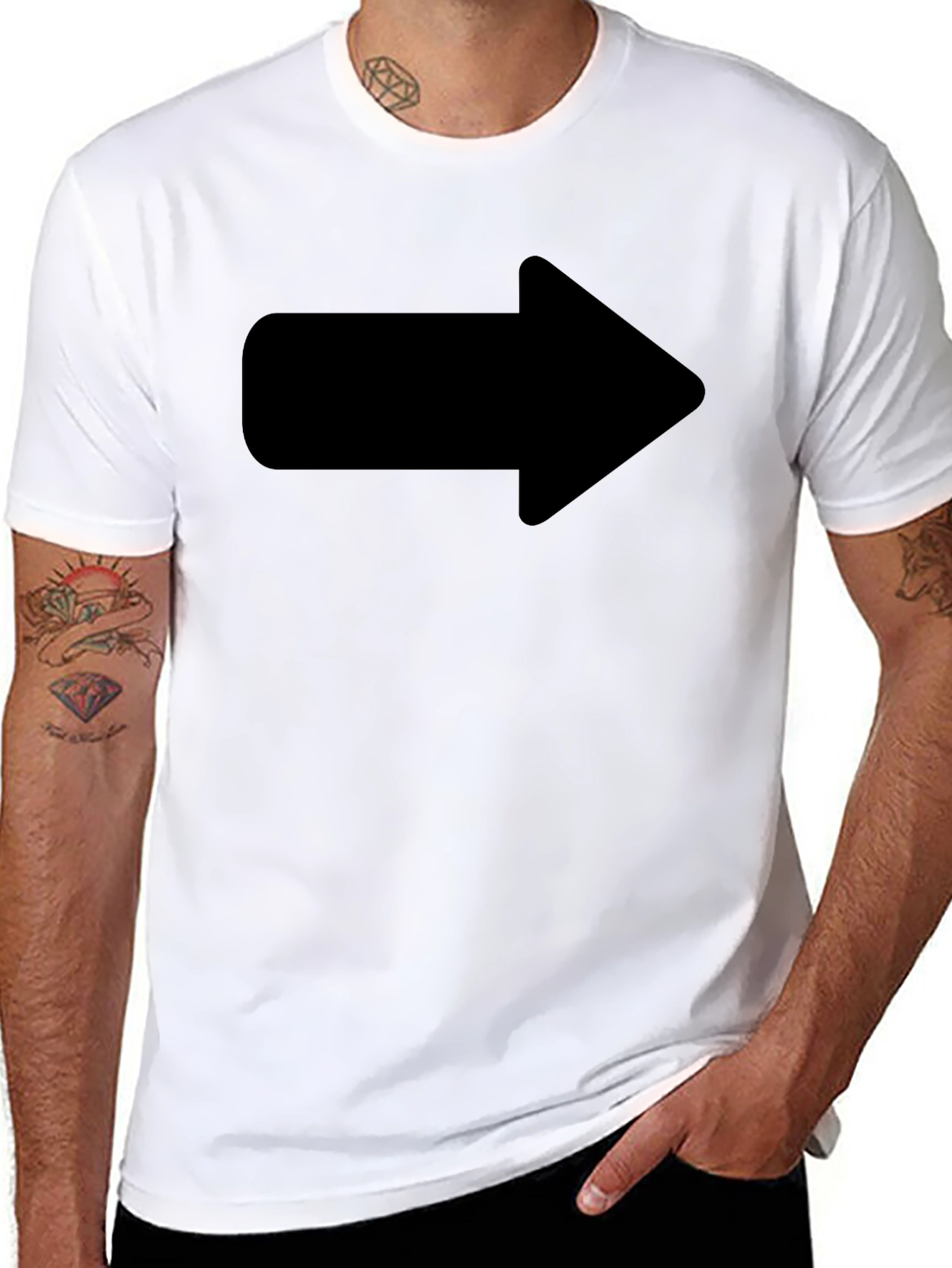 Black T-Shirt with Arrow Graphic