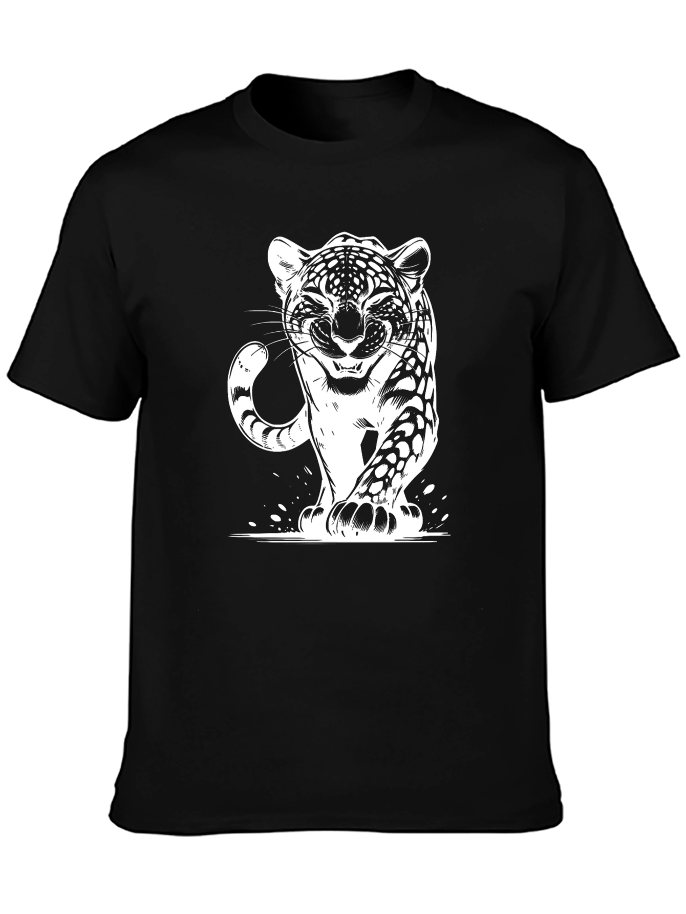 Leopard Graphic Black T-Shirt
