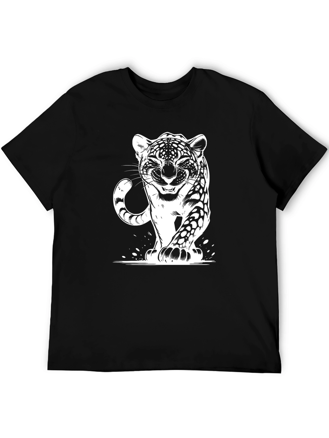 Leopard Graphic Black T-Shirt