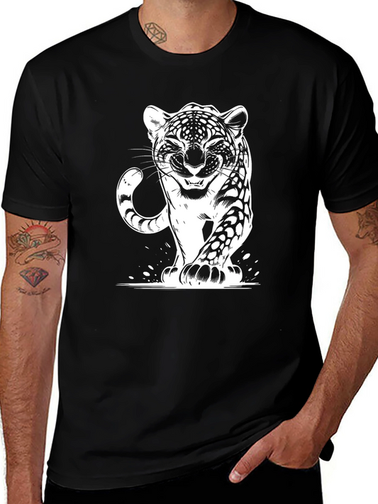Leopard Graphic Black T-Shirt
