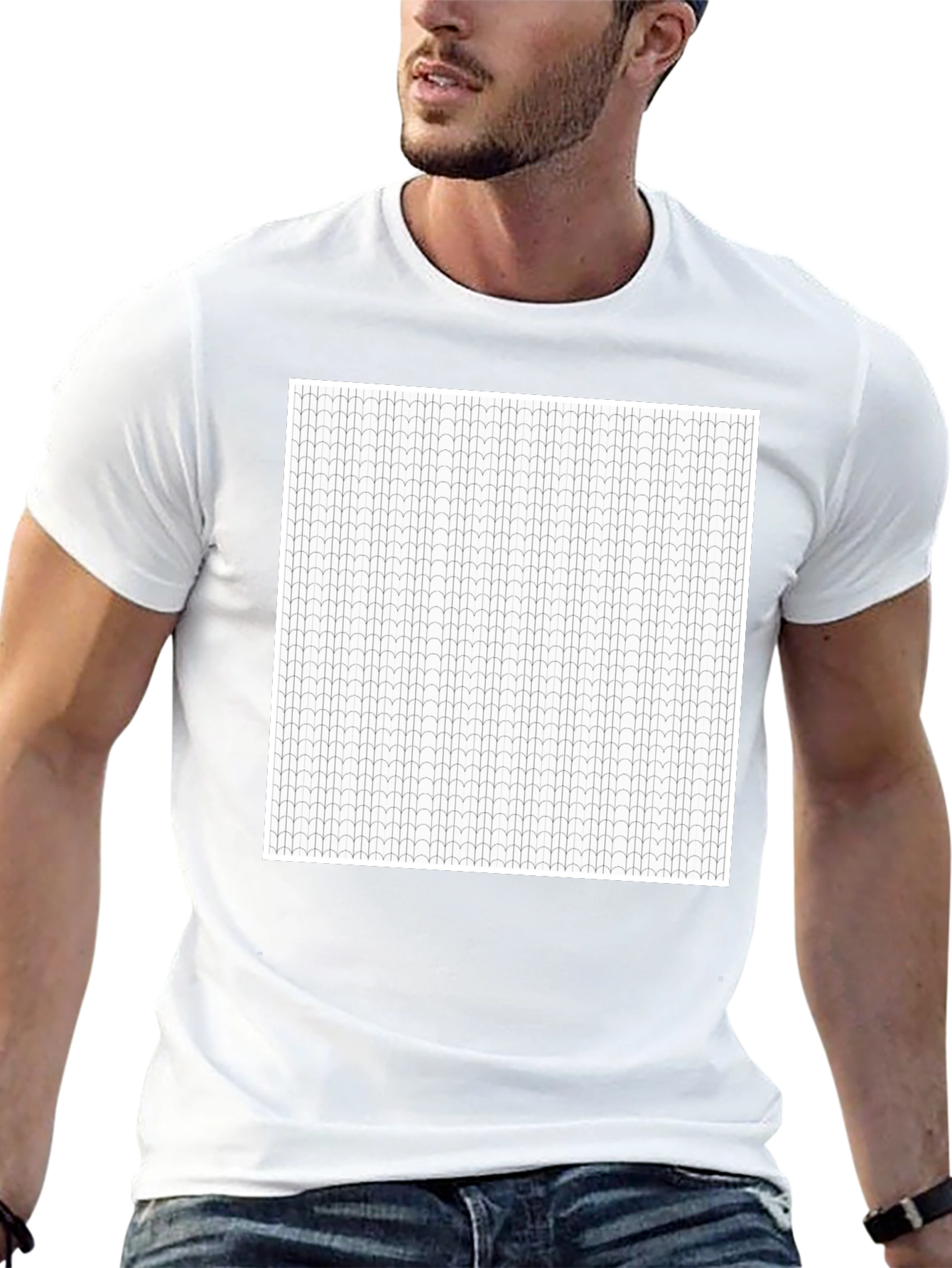 Modern Patterned Black T-Shirt