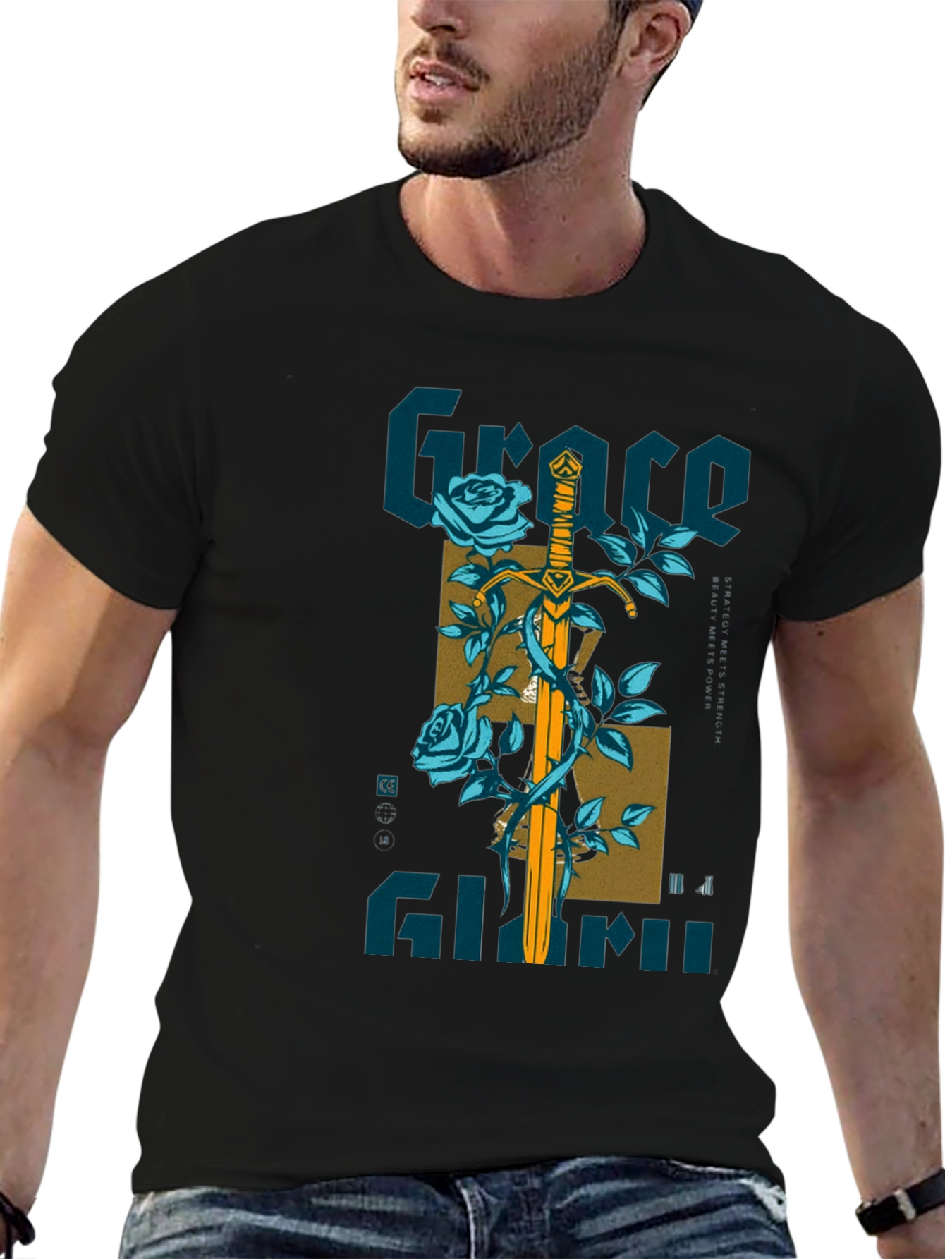 Grace Sword Graphic Tee - Mens Black T-Shirt