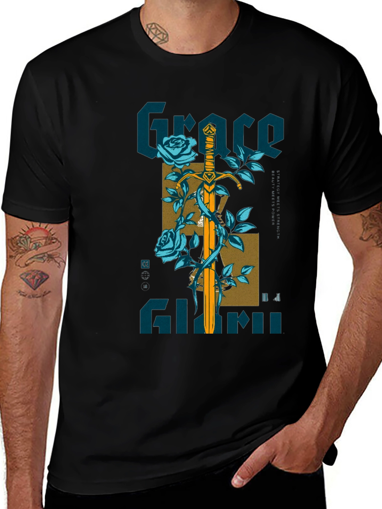 Grace Sword Graphic Tee - Mens Black T-Shirt