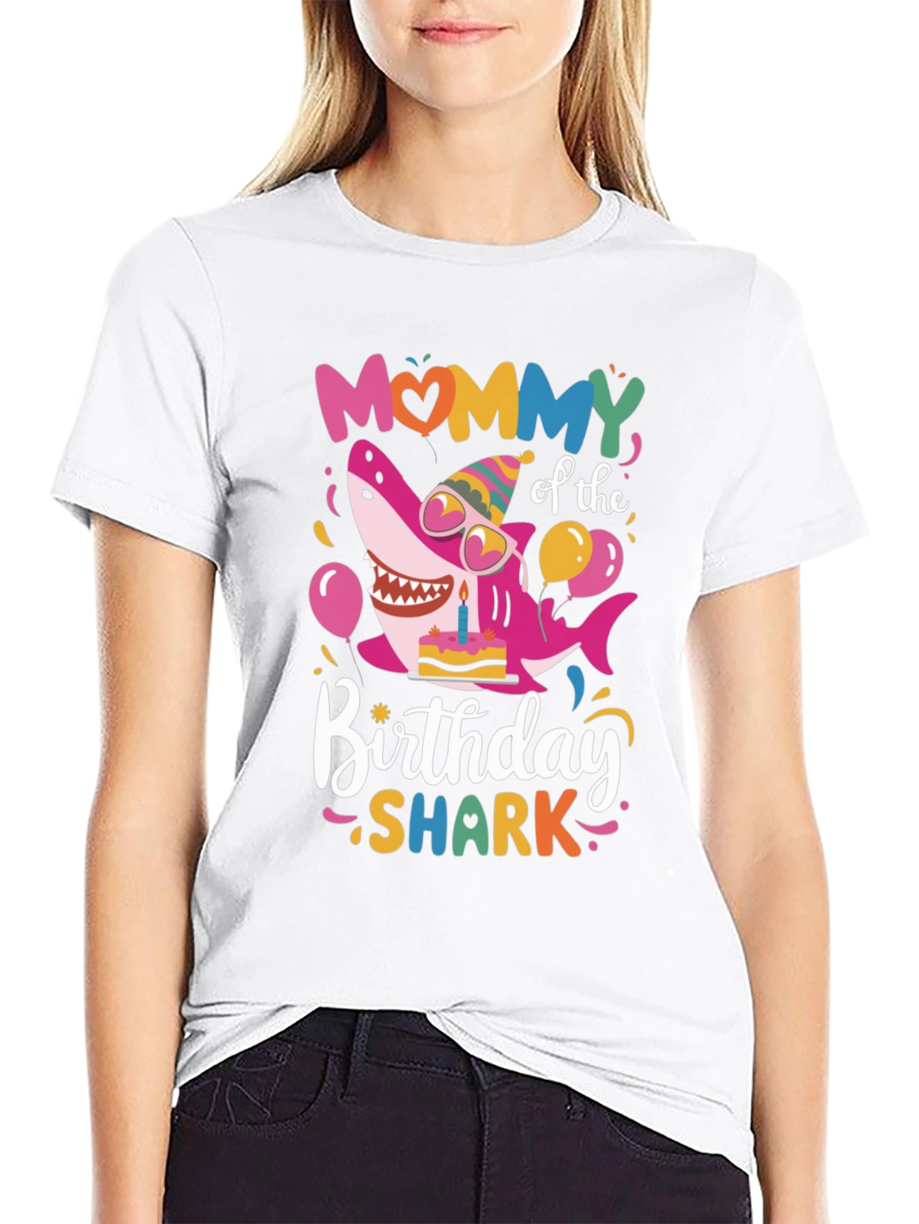 Mommy Shark Birthday Graphic Tee
