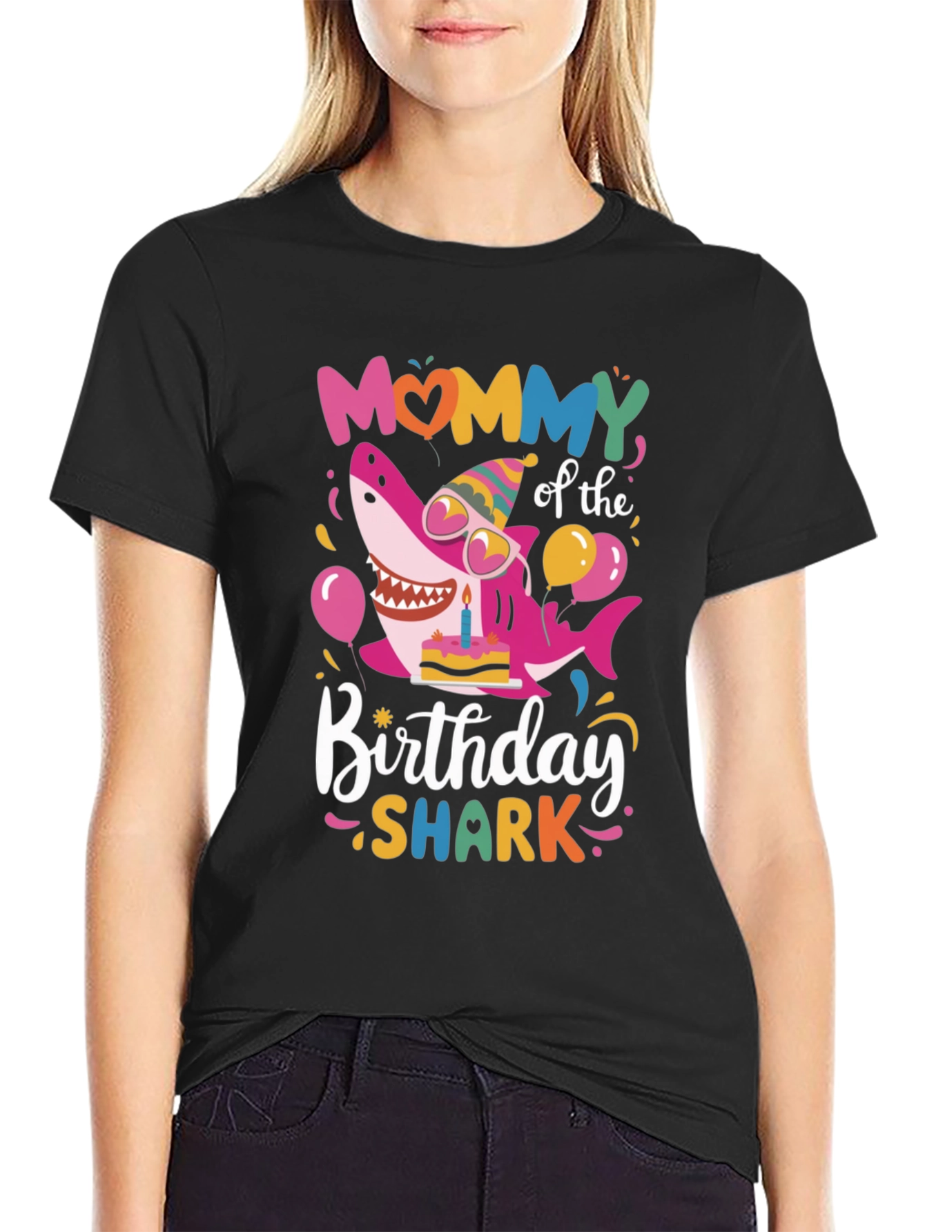 Mommy Shark Birthday Graphic Tee