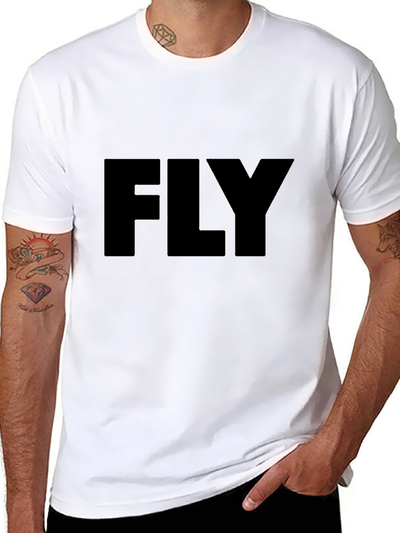 Black FLY Graphic Tee - Casual Style