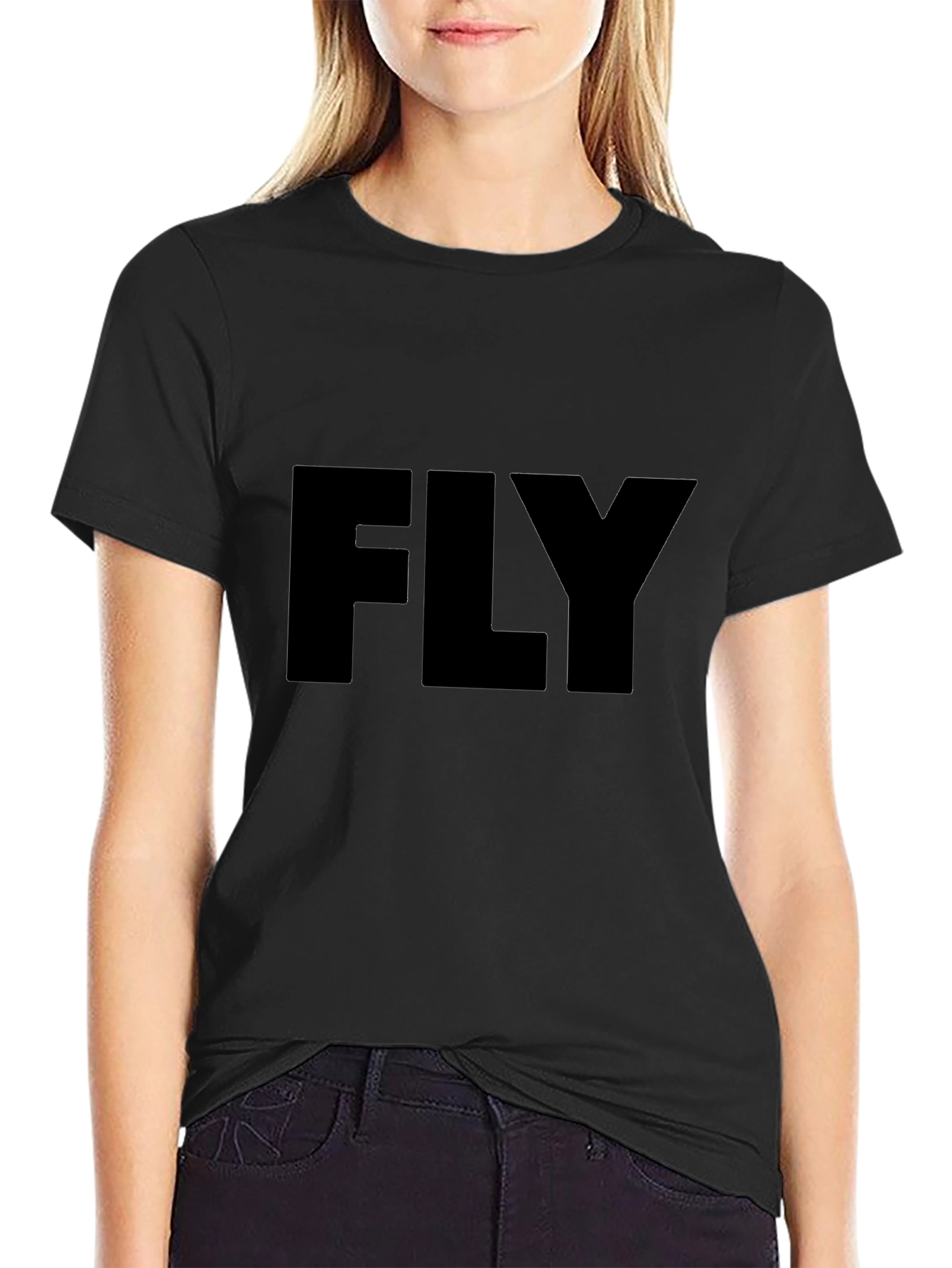Black FLY Graphic Tee - Casual Style