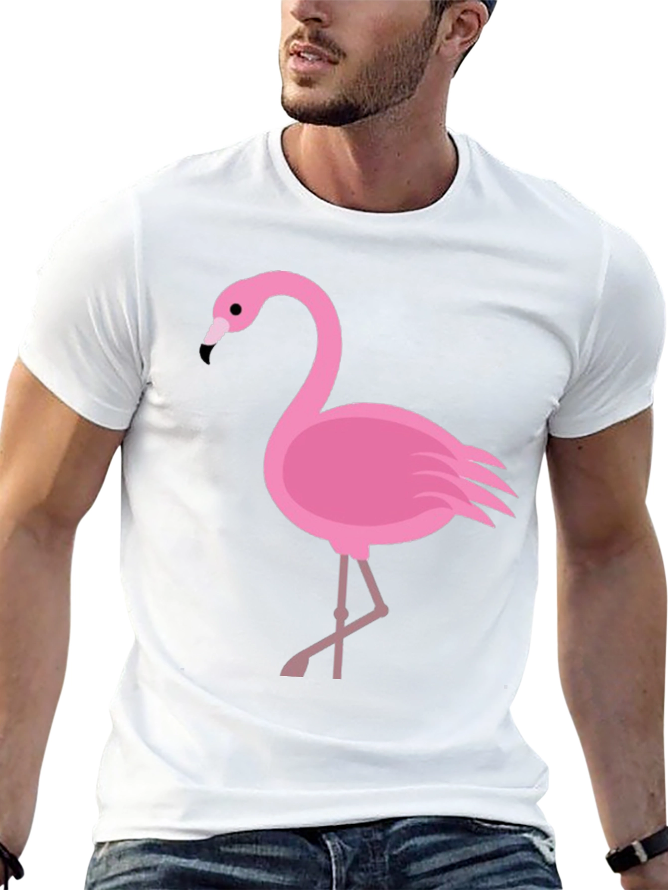 Flamingo Graphic Tee - Casual Black T-Shirt