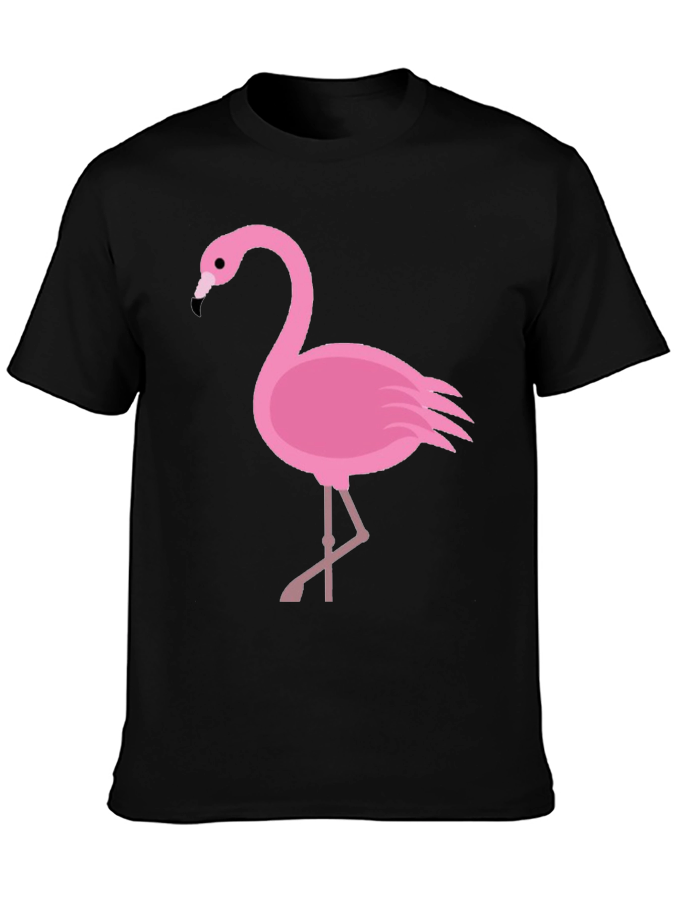 Flamingo Graphic Tee - Casual Black T-Shirt