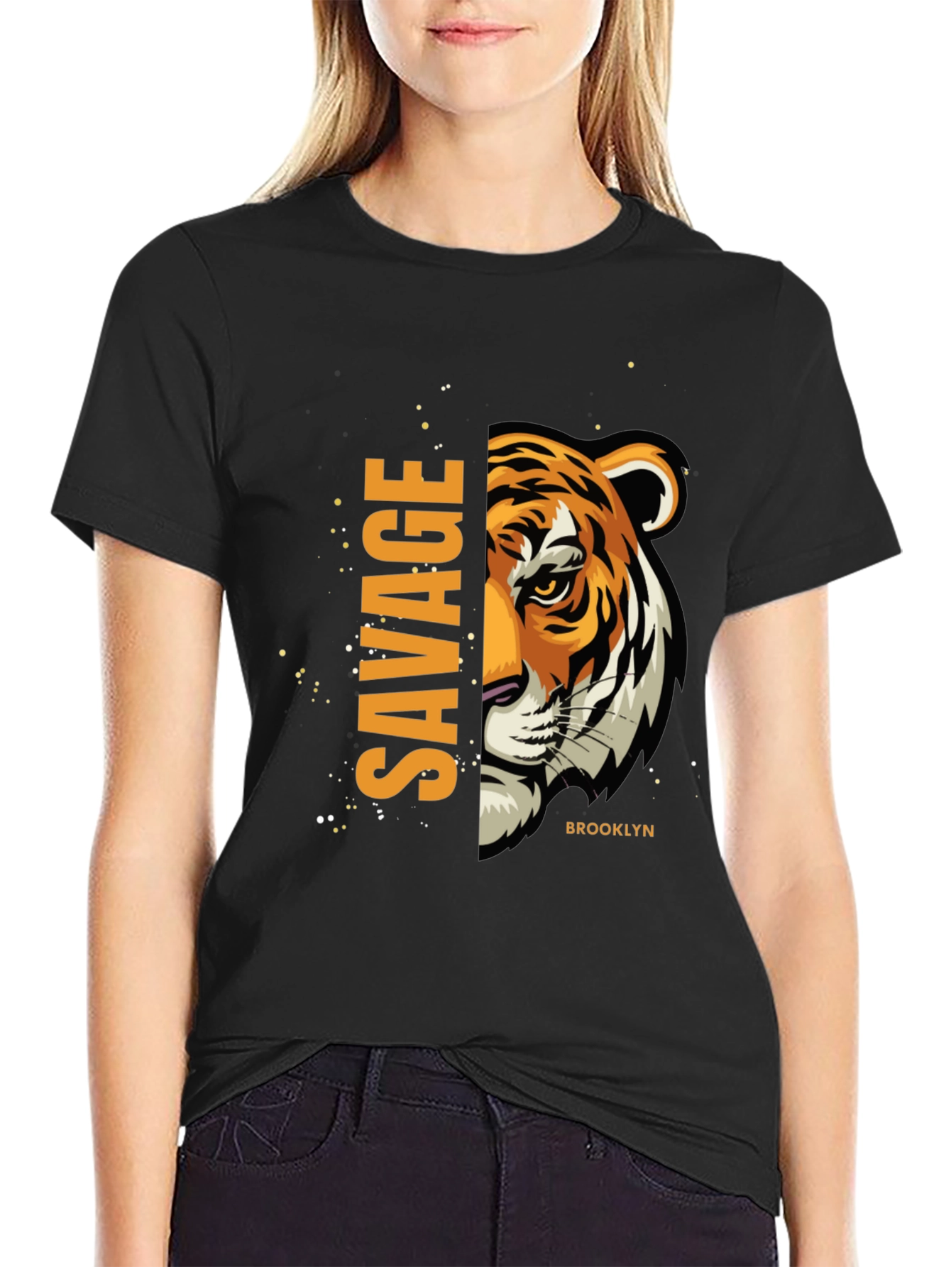 Savage Tiger Graphic Print T-Shirt