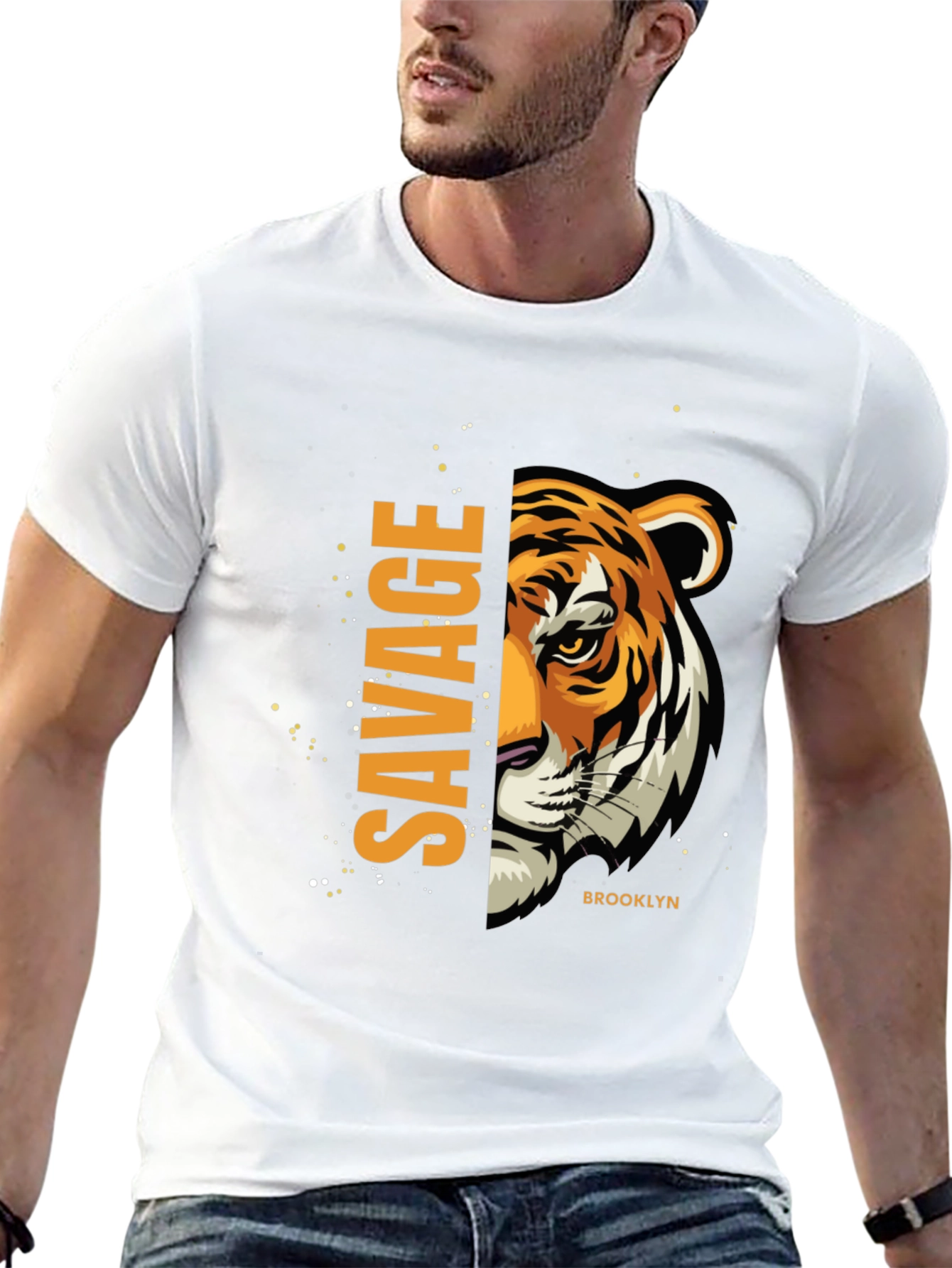 Savage Tiger Graphic Print T-Shirt