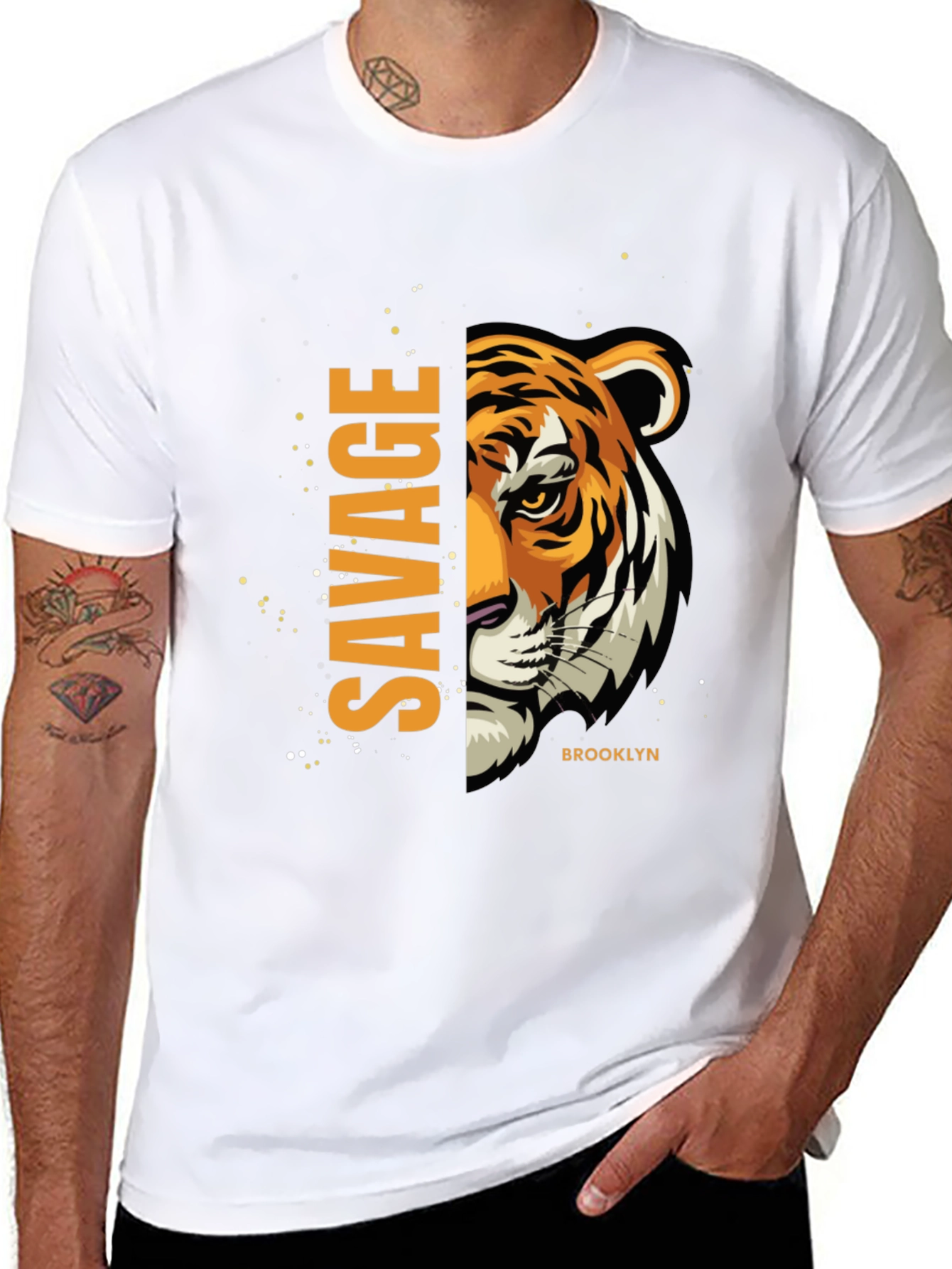Savage Tiger Graphic Print T-Shirt