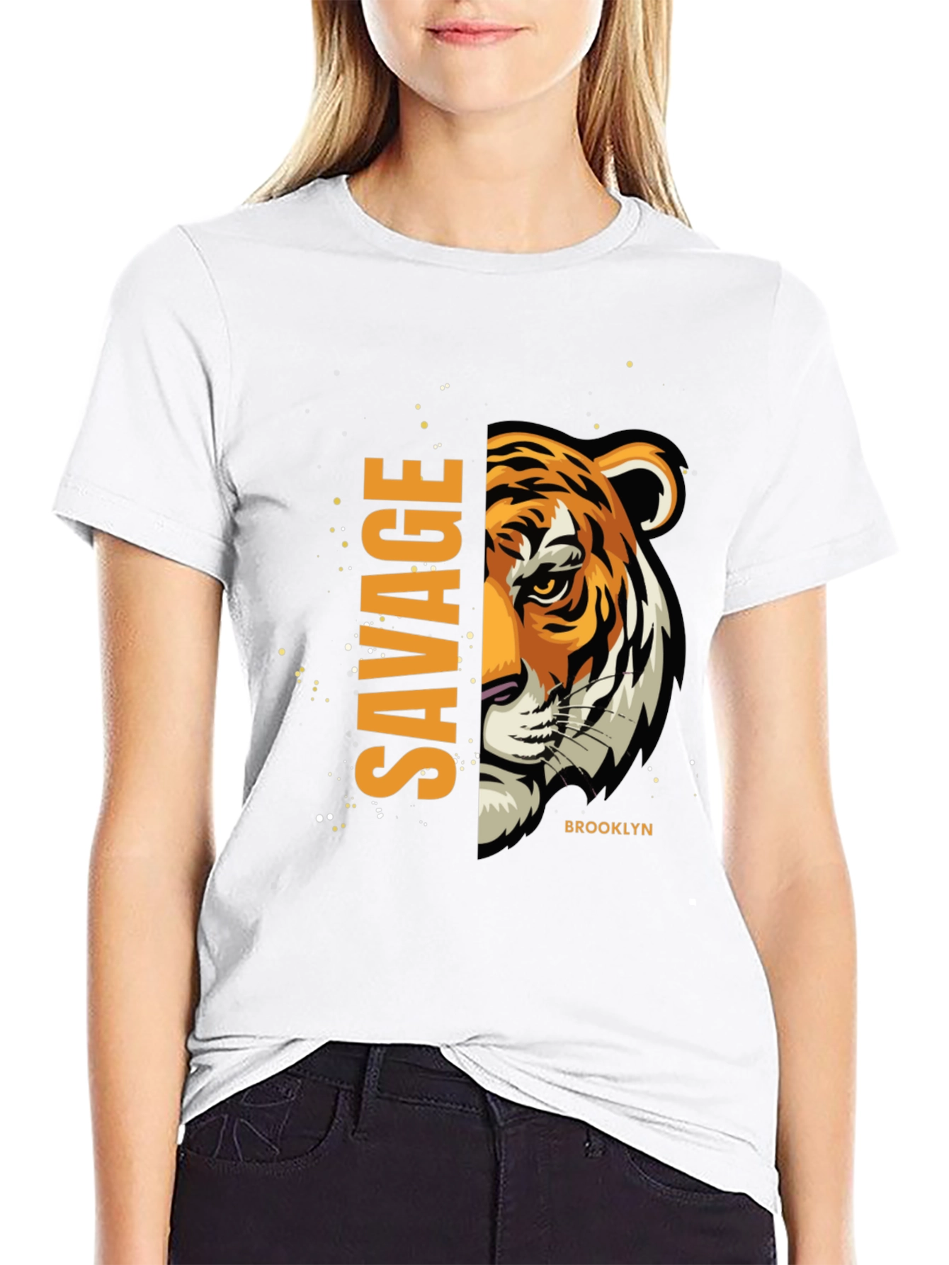 Savage Tiger Graphic Print T-Shirt