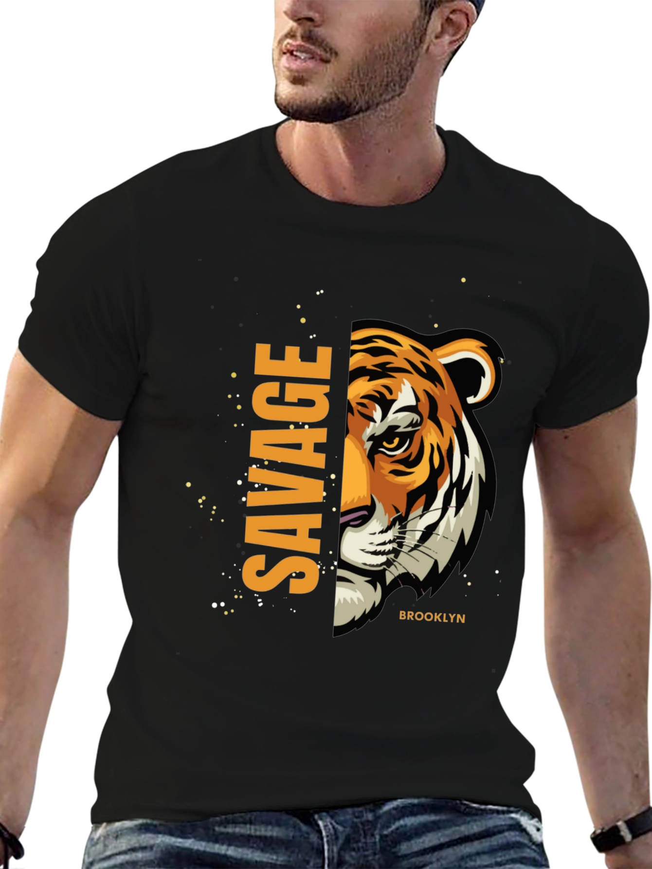Savage Tiger Graphic Print T-Shirt