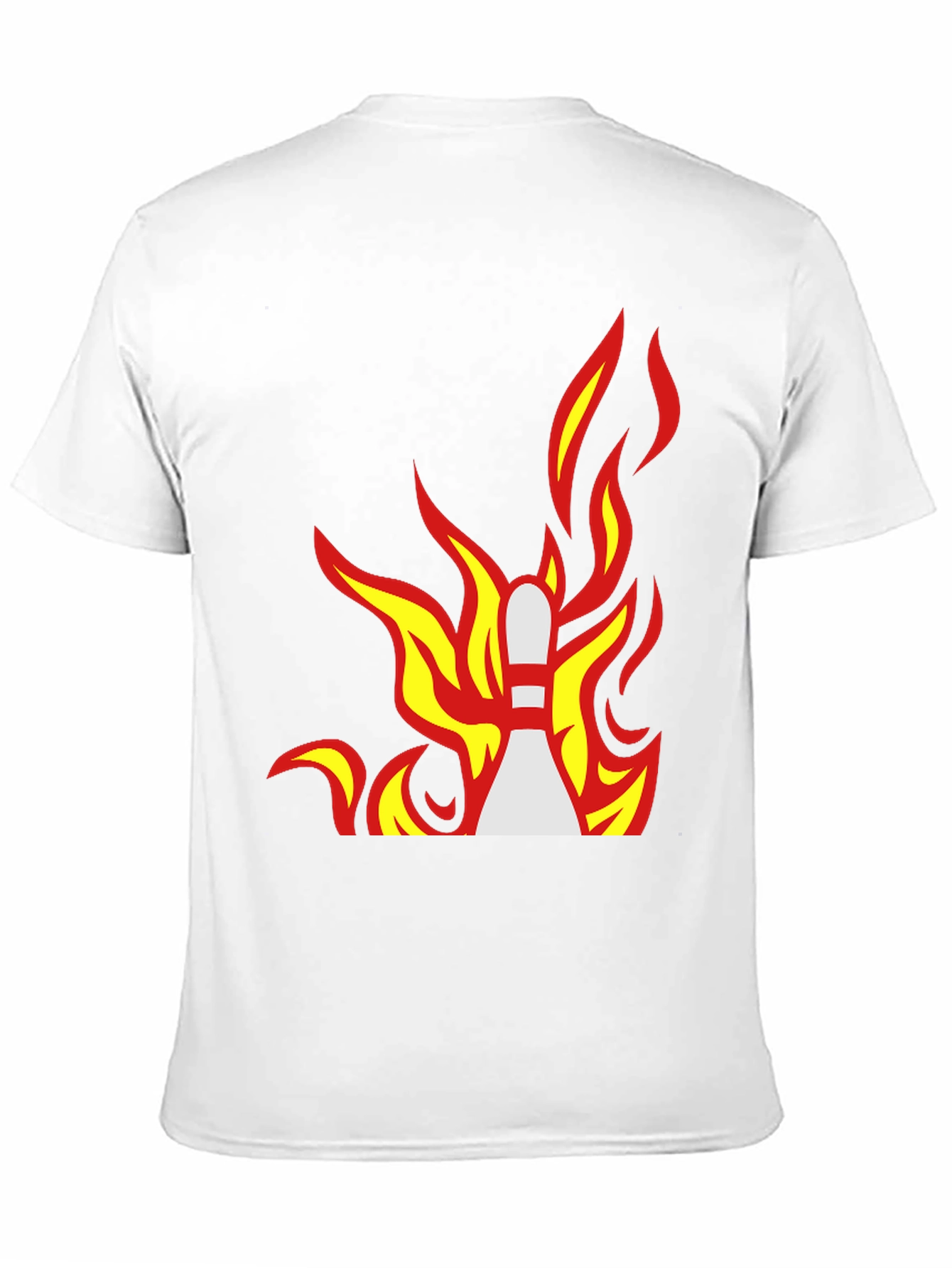 Flaming Bowling Pin Graphic Tee - Strike a Style!